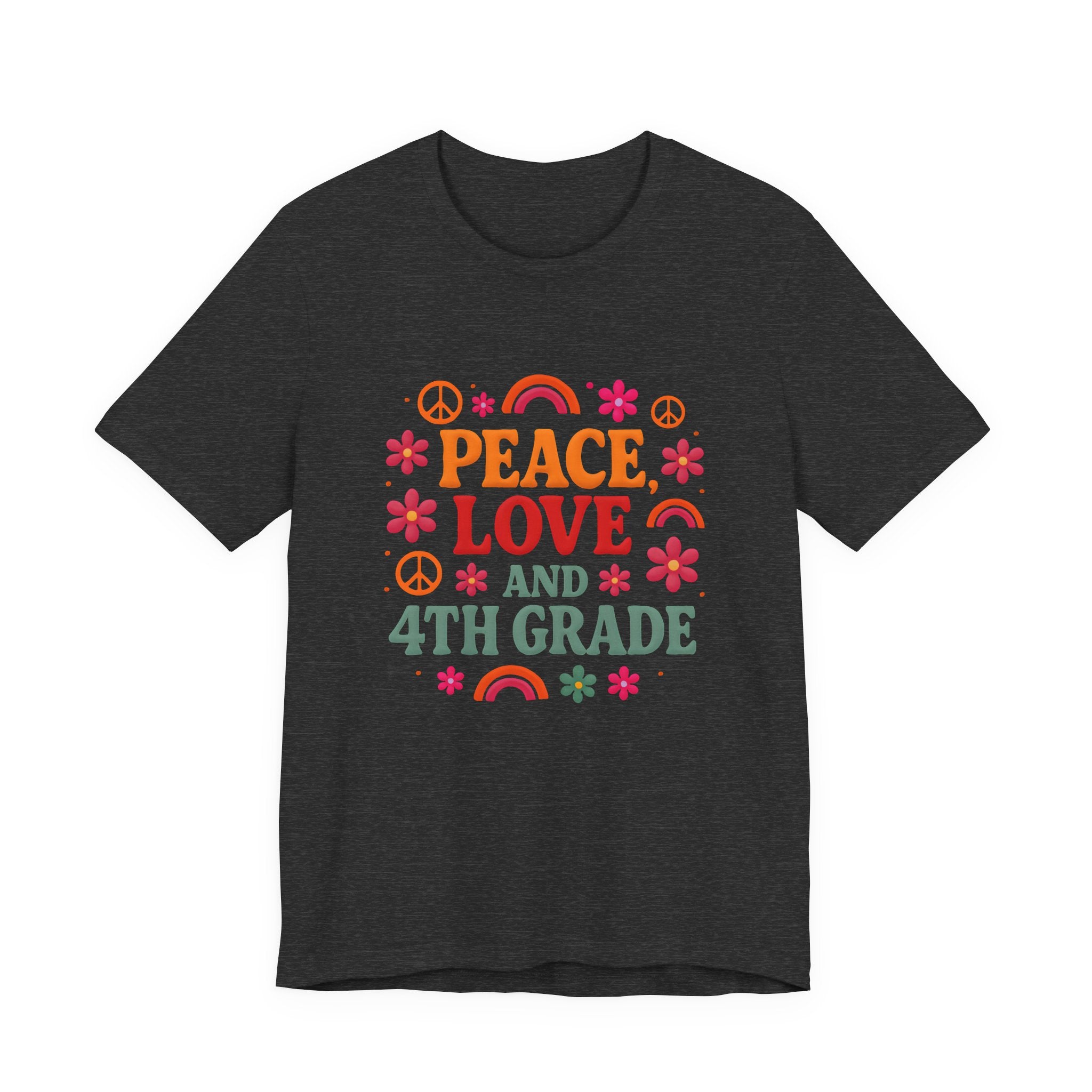Peace, Love and 4th Grade T-Shirt — Retro Teacher Appreciation Tee
