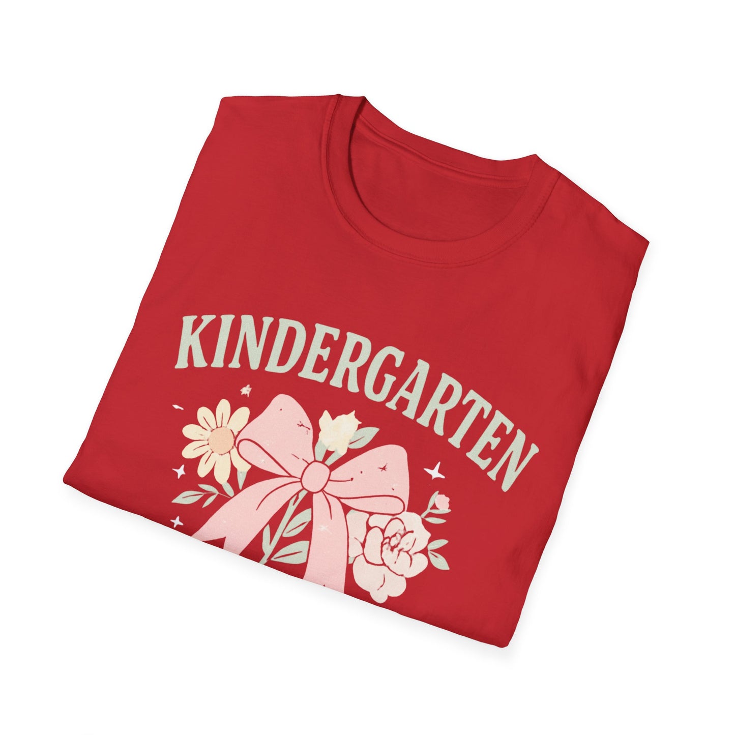 Kindergarten Teacher T-Shirt — Floral Bow Design, Cute Teacher Gift for Women