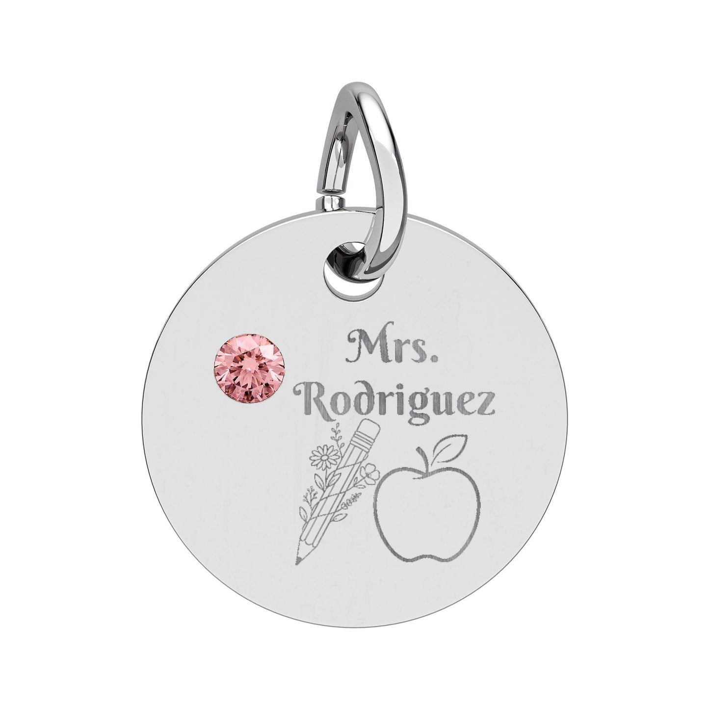 Personalized Teacher Birthstone Charm