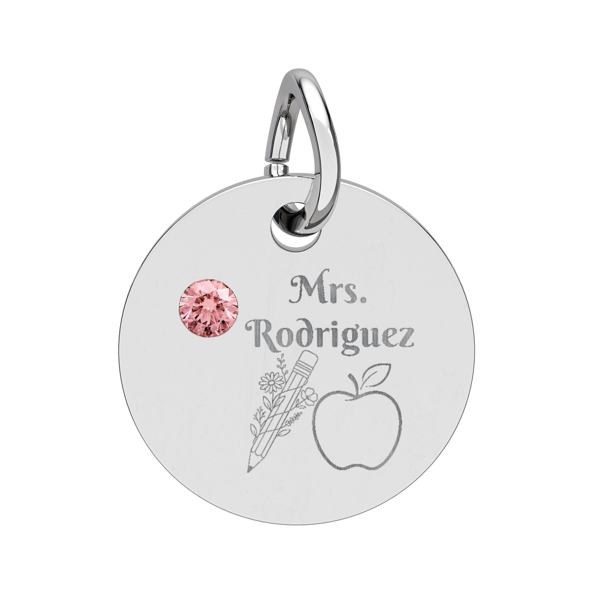 Personalized Teacher Birthstone Charm