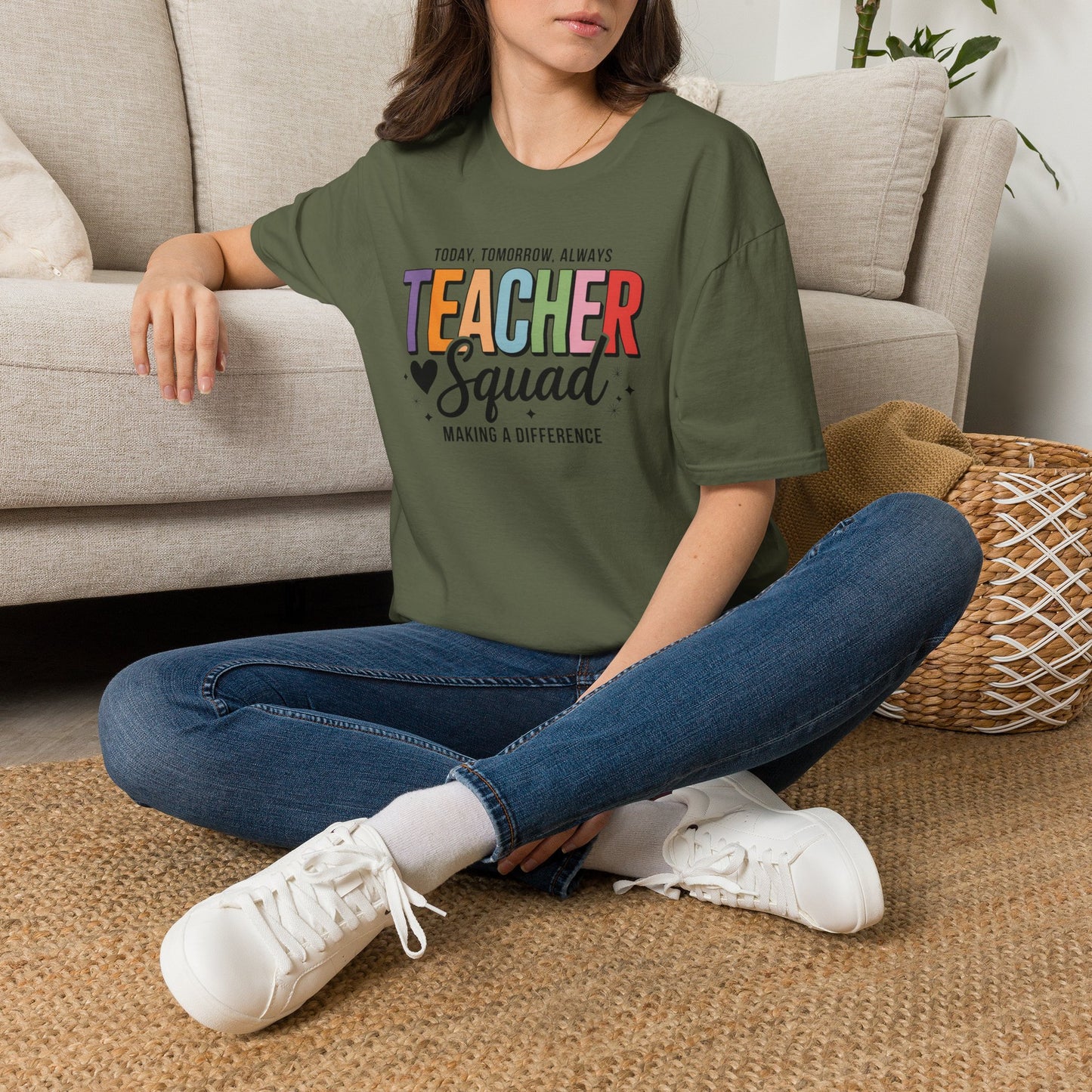 Teacher Squad Cotton T-Shirt: Colorful Matching Tee for Teacher Besties, S-4XL