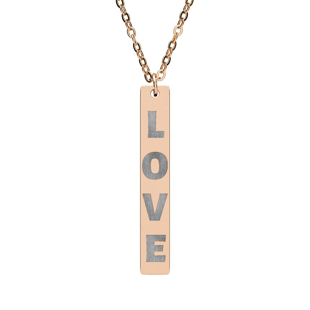 LOVE Vertical Bar Necklace