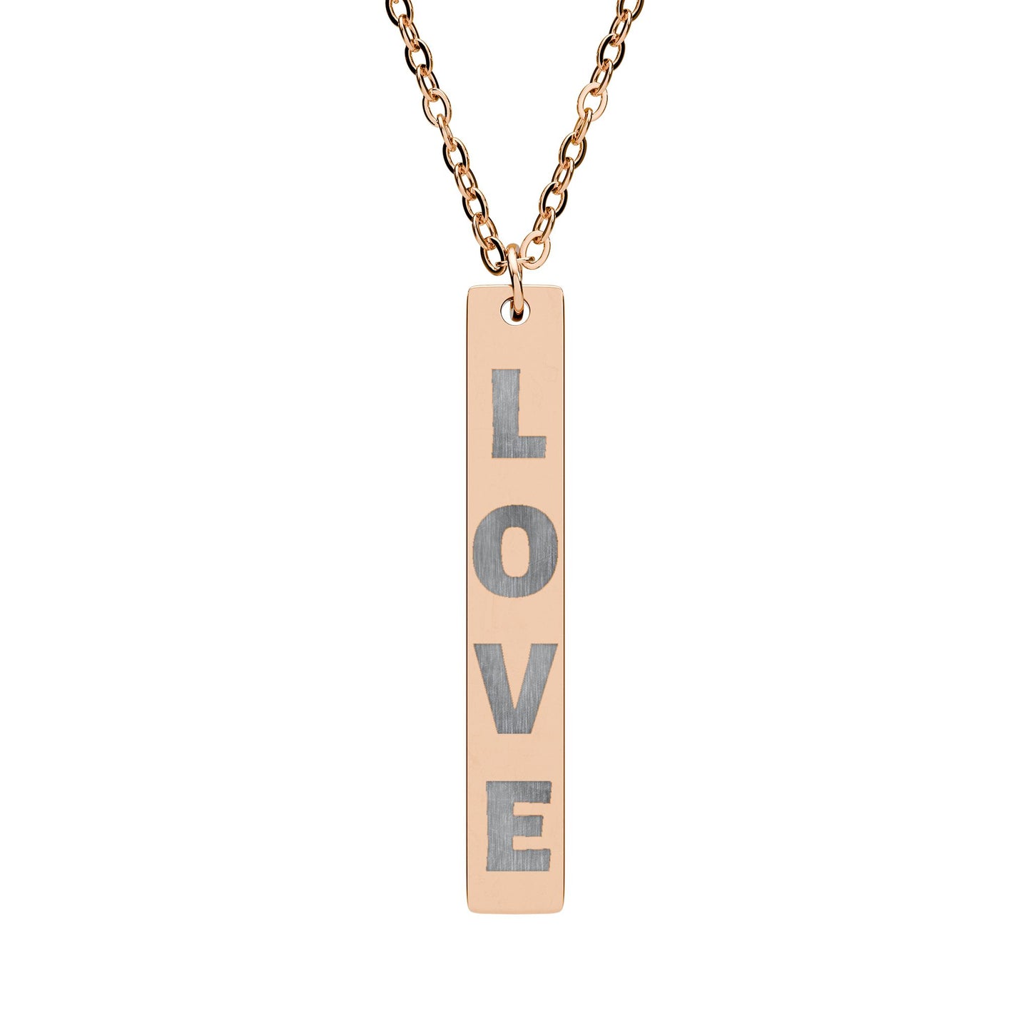 LOVE Vertical Bar Necklace