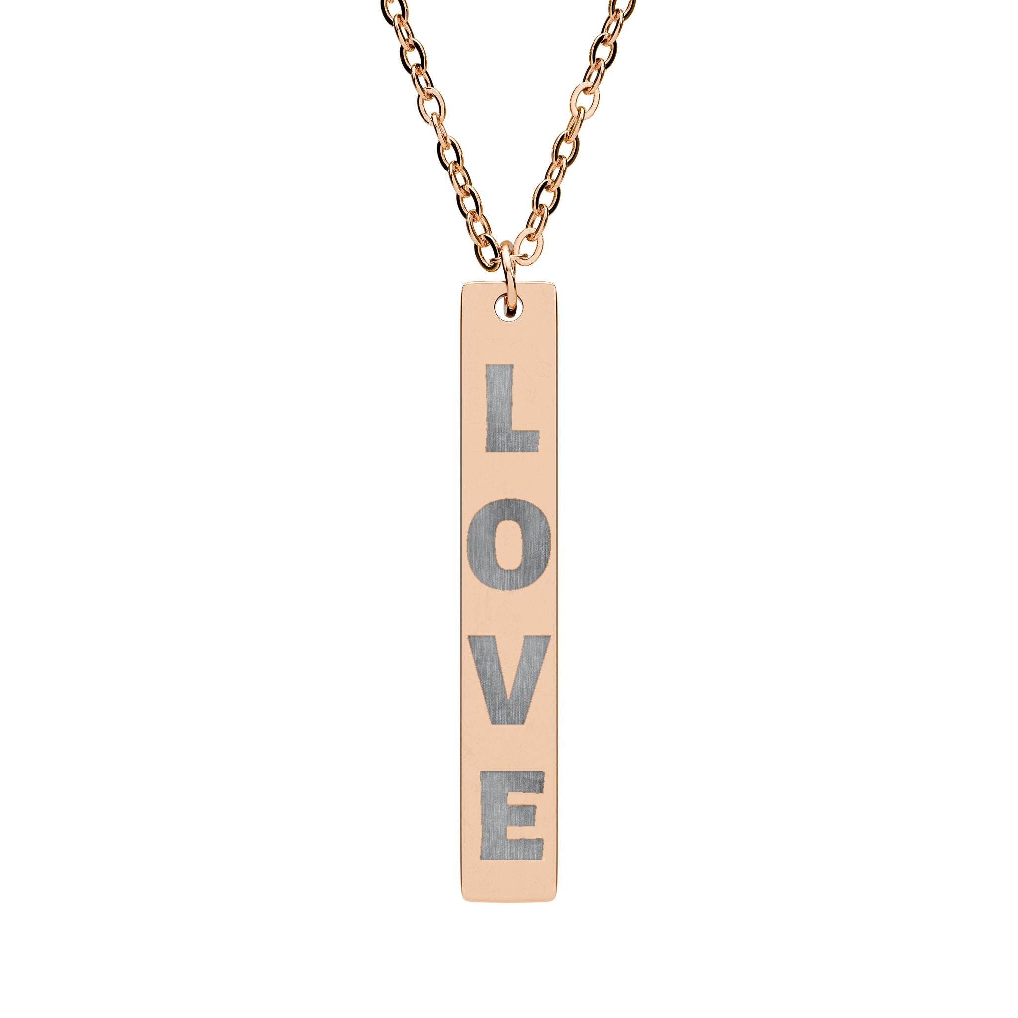 LOVE Vertical Bar Necklace