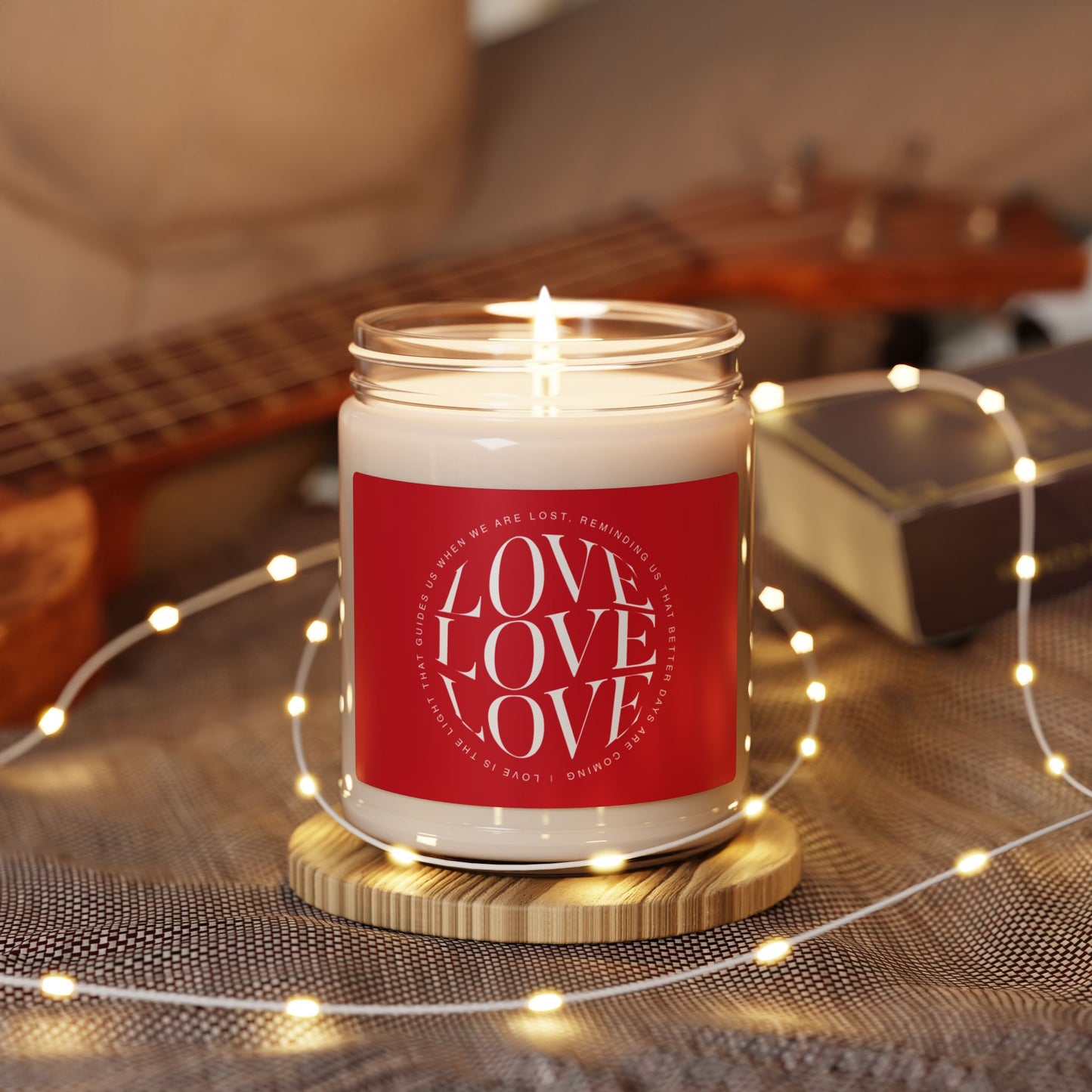Love Soy Candle 9oz — Romantic Scented Jar Candle (LOVE Design)