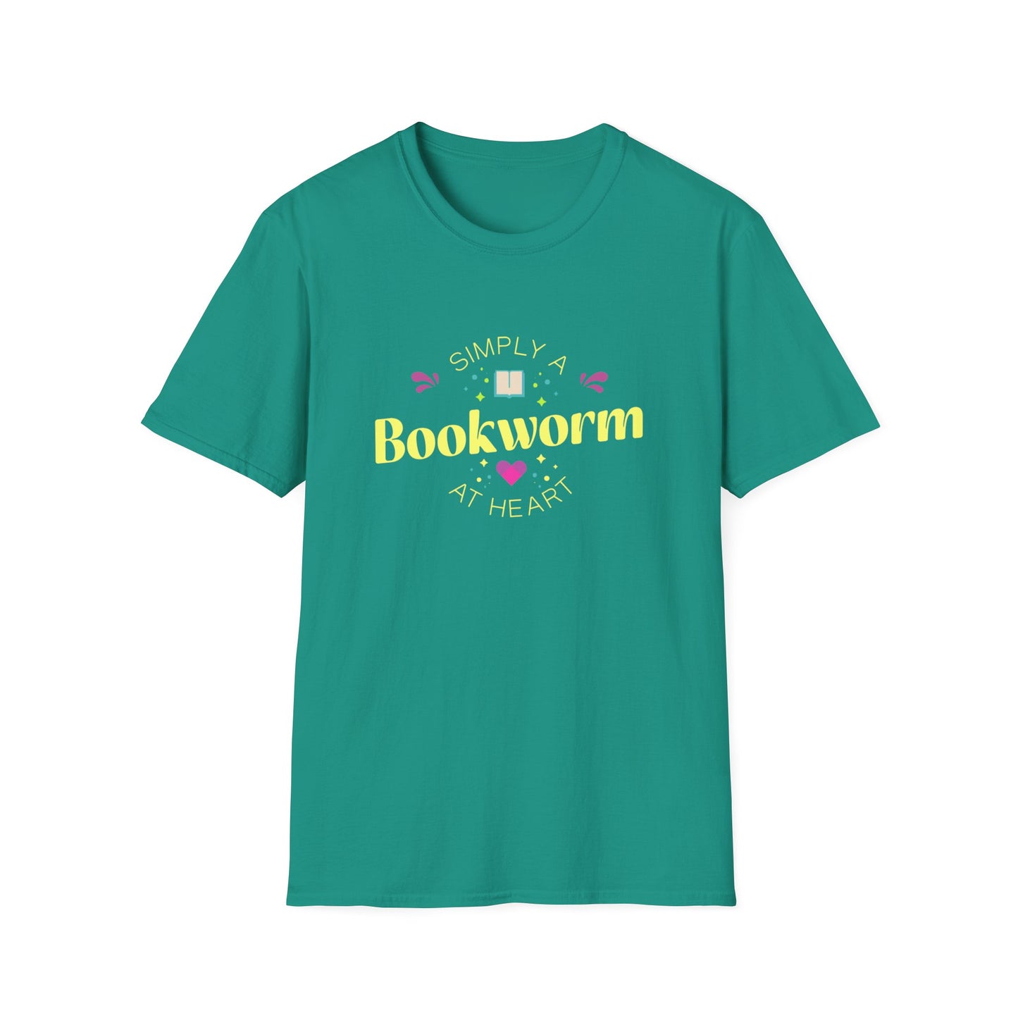 Bookworm T-Shirt — Cute Pastel Reading Tee with Book & Heart Graphic