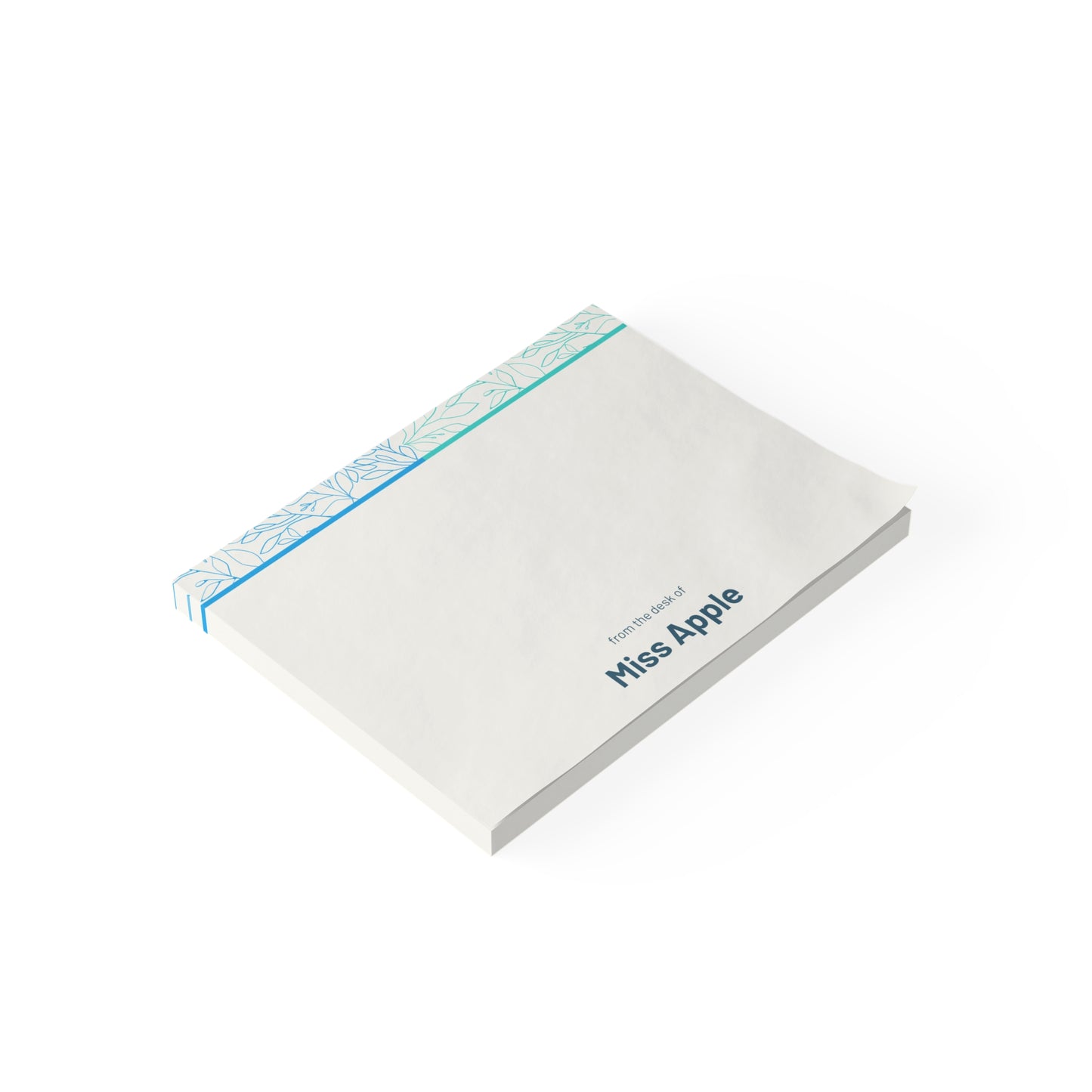 Personalized Teacher Post-it® Note Pad, Custom From the Desk of Stationery, 4x3 Inch, 50 Sheets