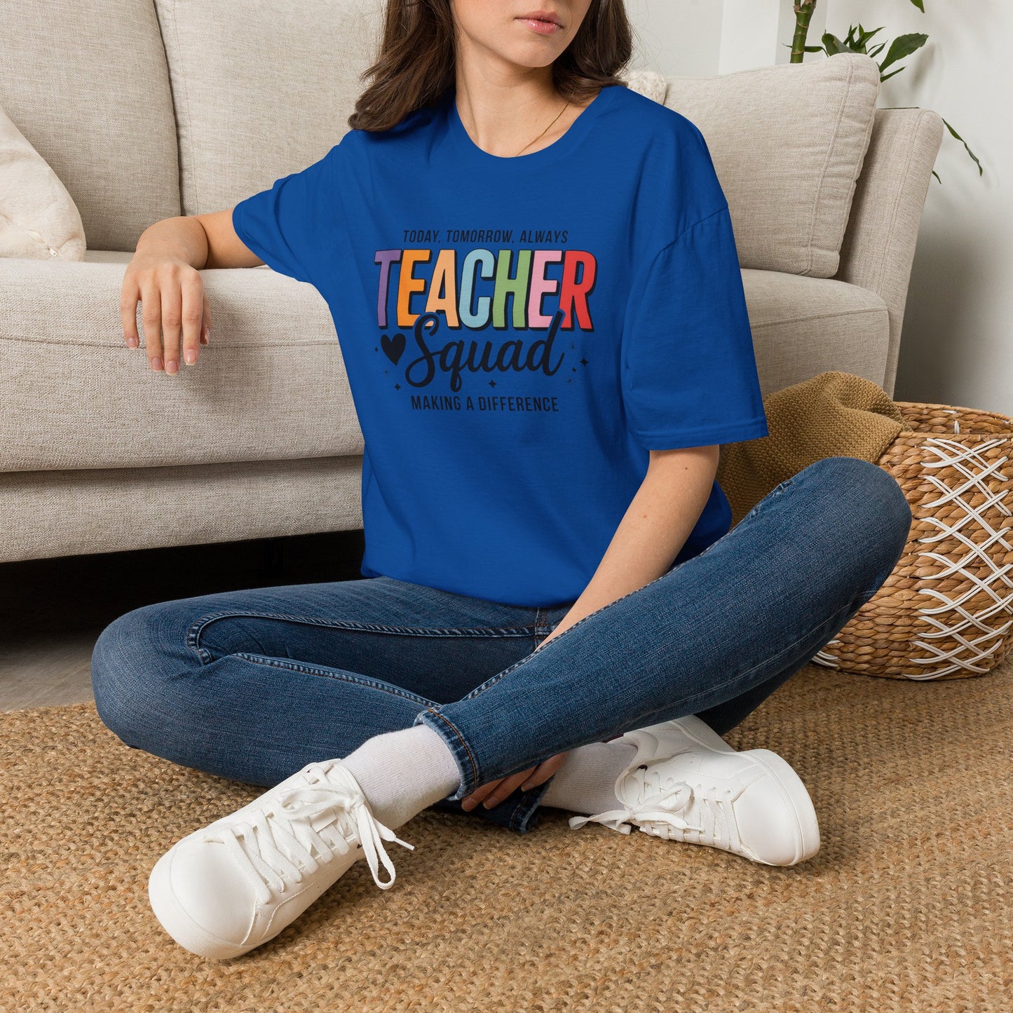 Teacher Squad Cotton T-Shirt: Colorful Matching Tee for Teacher Besties, S-4XL