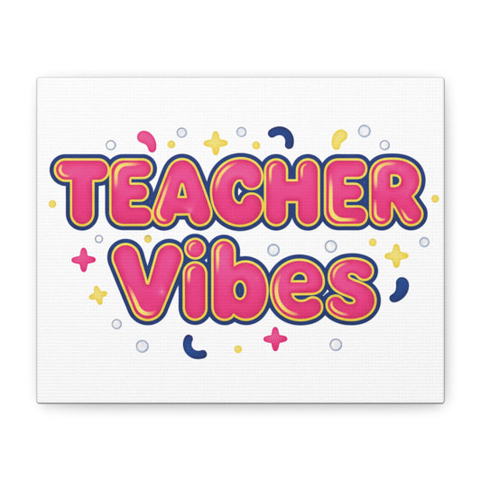 Teacher Vibes Canvas | Dopamine Decor, Neon Gradient Squishy Art