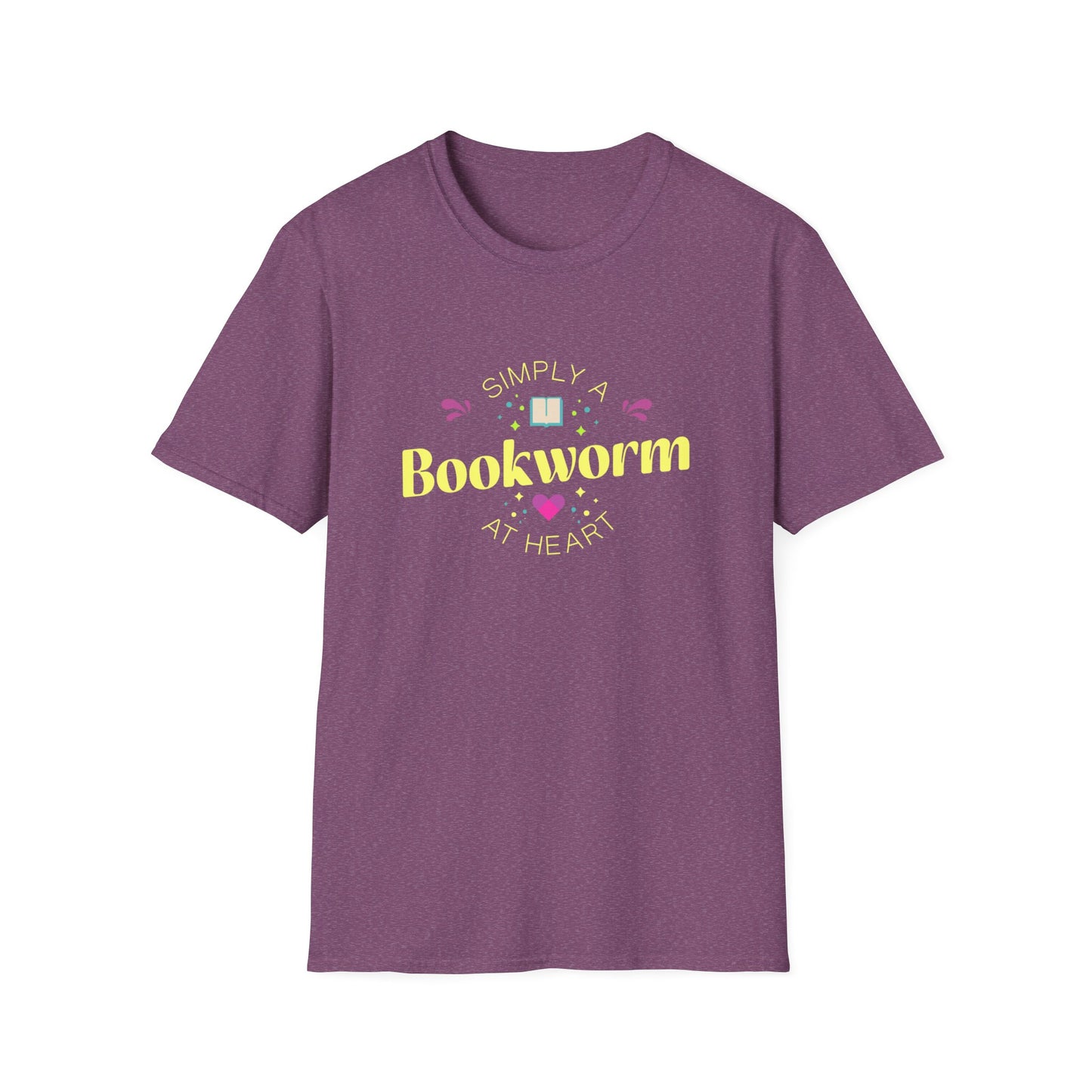 Bookworm T-Shirt — Cute Pastel Reading Tee with Book & Heart Graphic