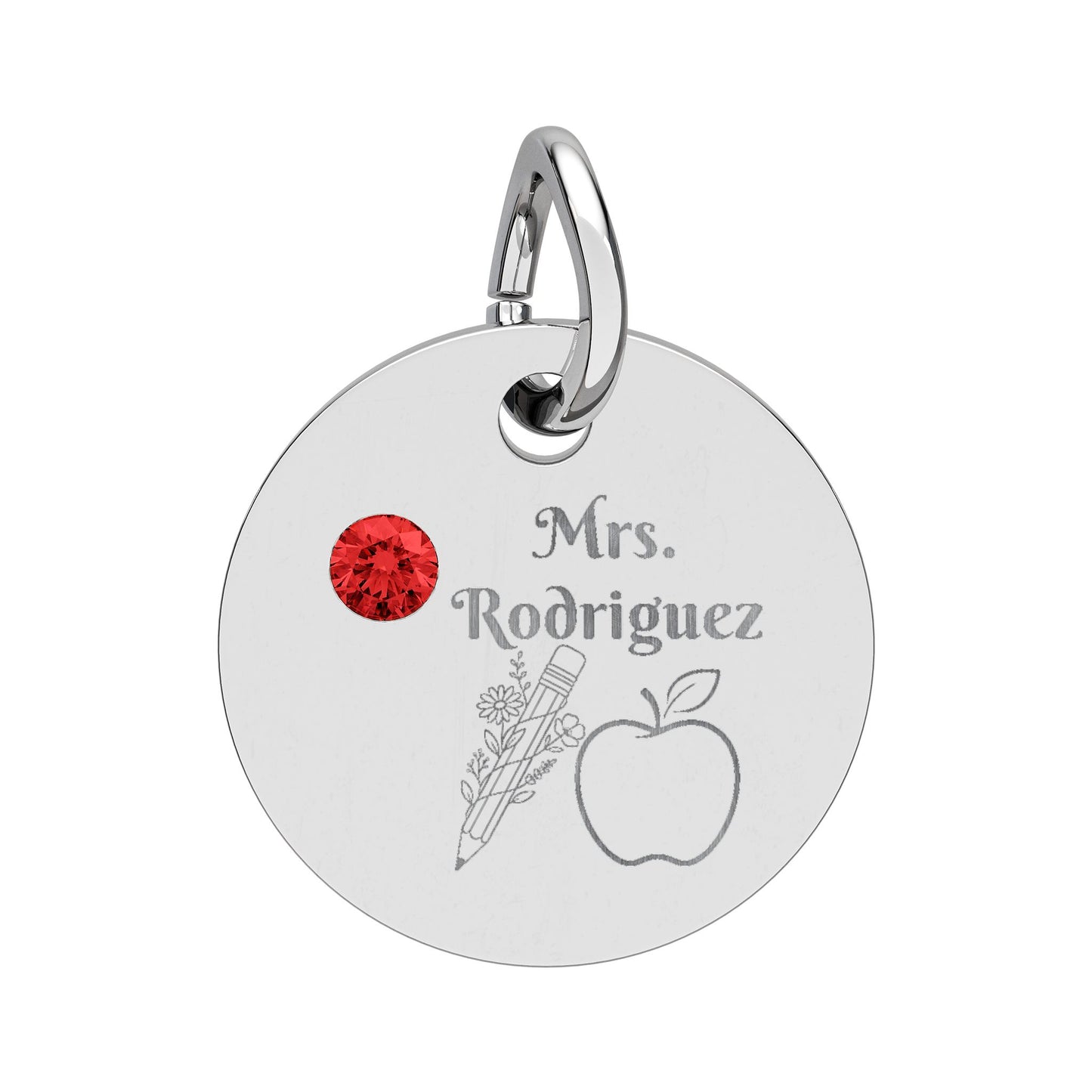 Personalized Teacher Birthstone Charm