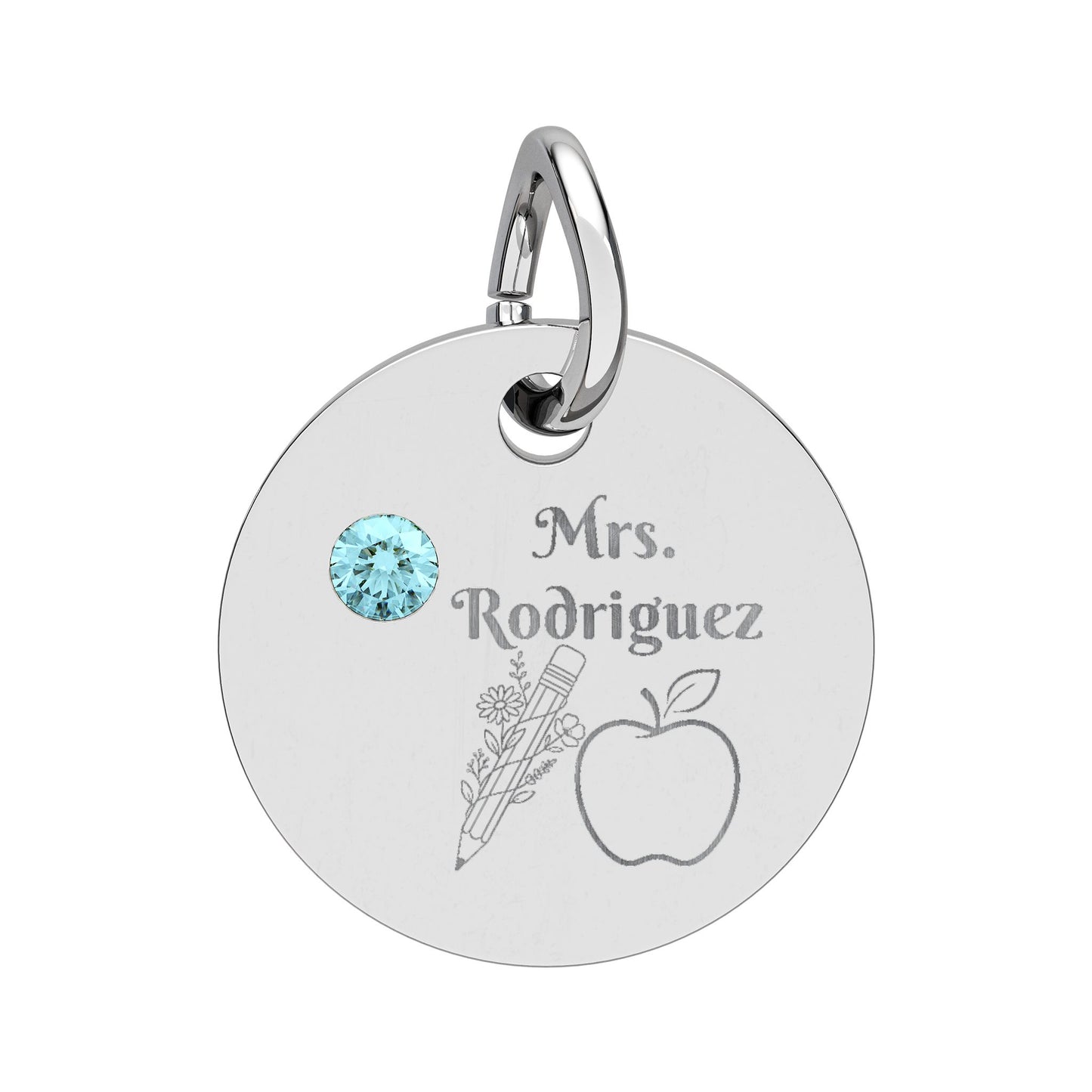 Personalized Teacher Birthstone Charm