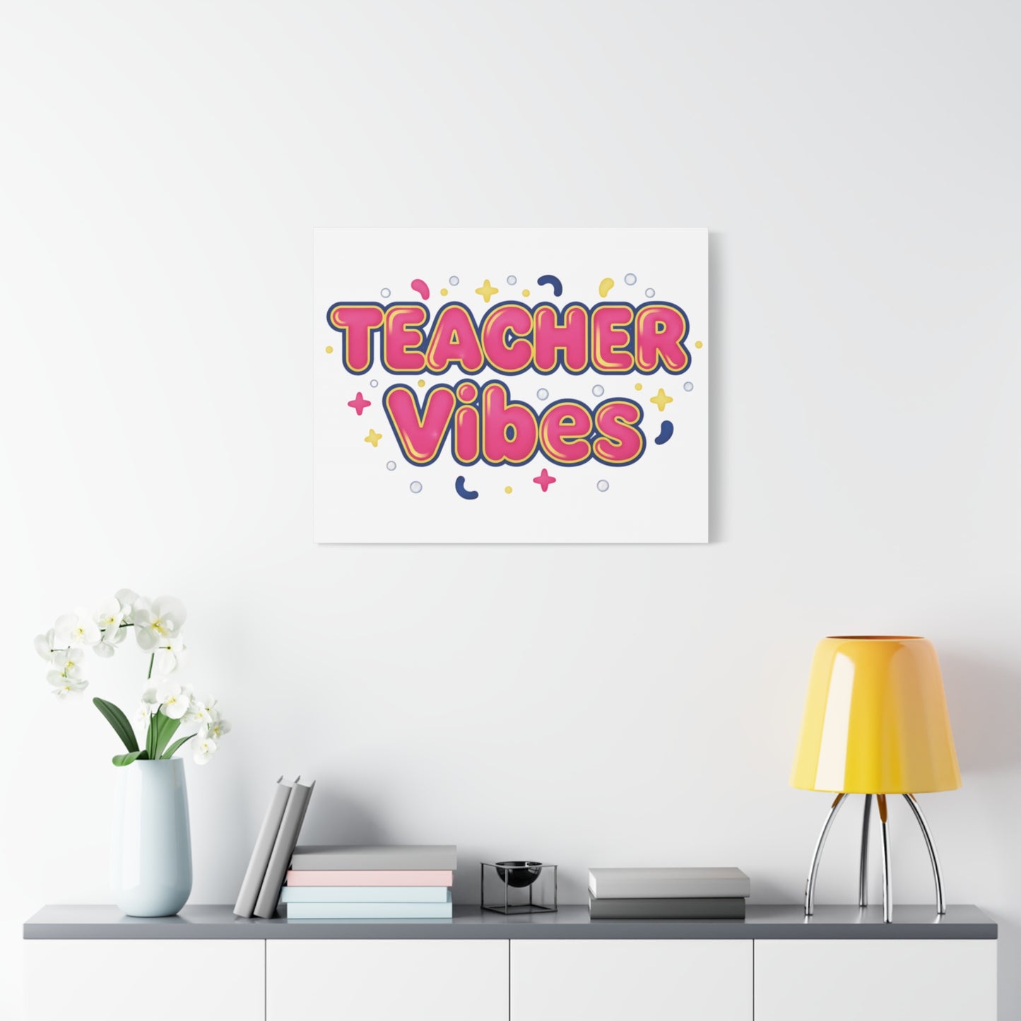 Teacher Vibes Canvas | Dopamine Decor, Neon Gradient Squishy Art