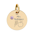 Personalized Teacher Birthstone Charm