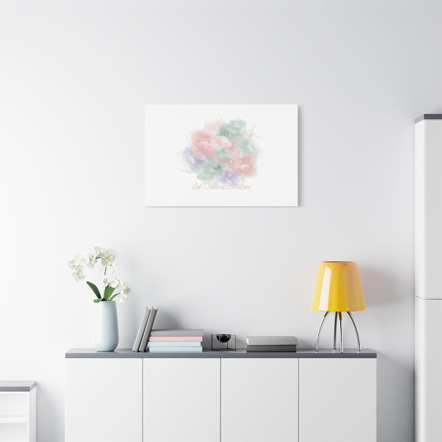 Dreamy Pastel Blossom Canvas | Matte Stretched Wall Art, pastel winter design