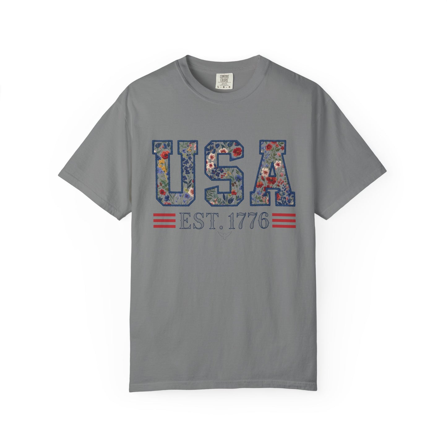 Floral USA Comfort Colors Teacher Shirt: Patriotic History Teacher Tee
