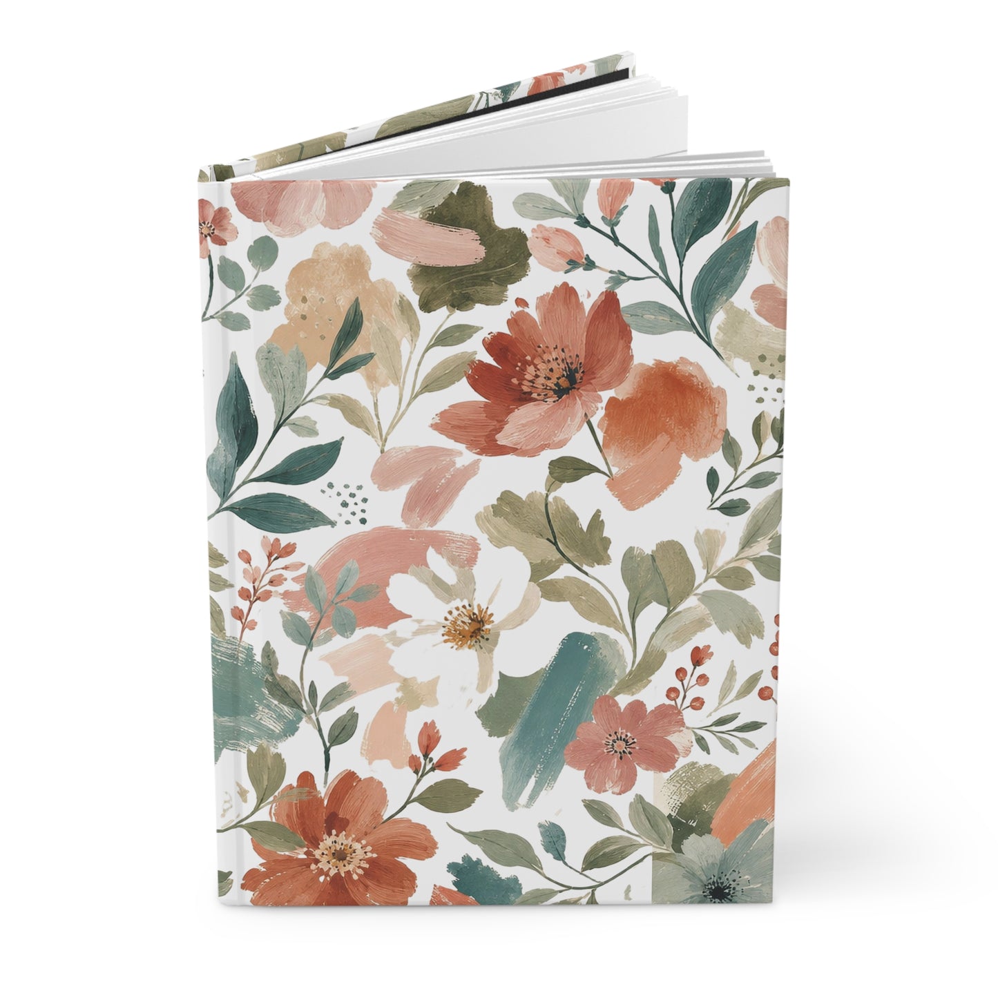 Painterly Floral Hardcover Journal: 150 Lined Pages