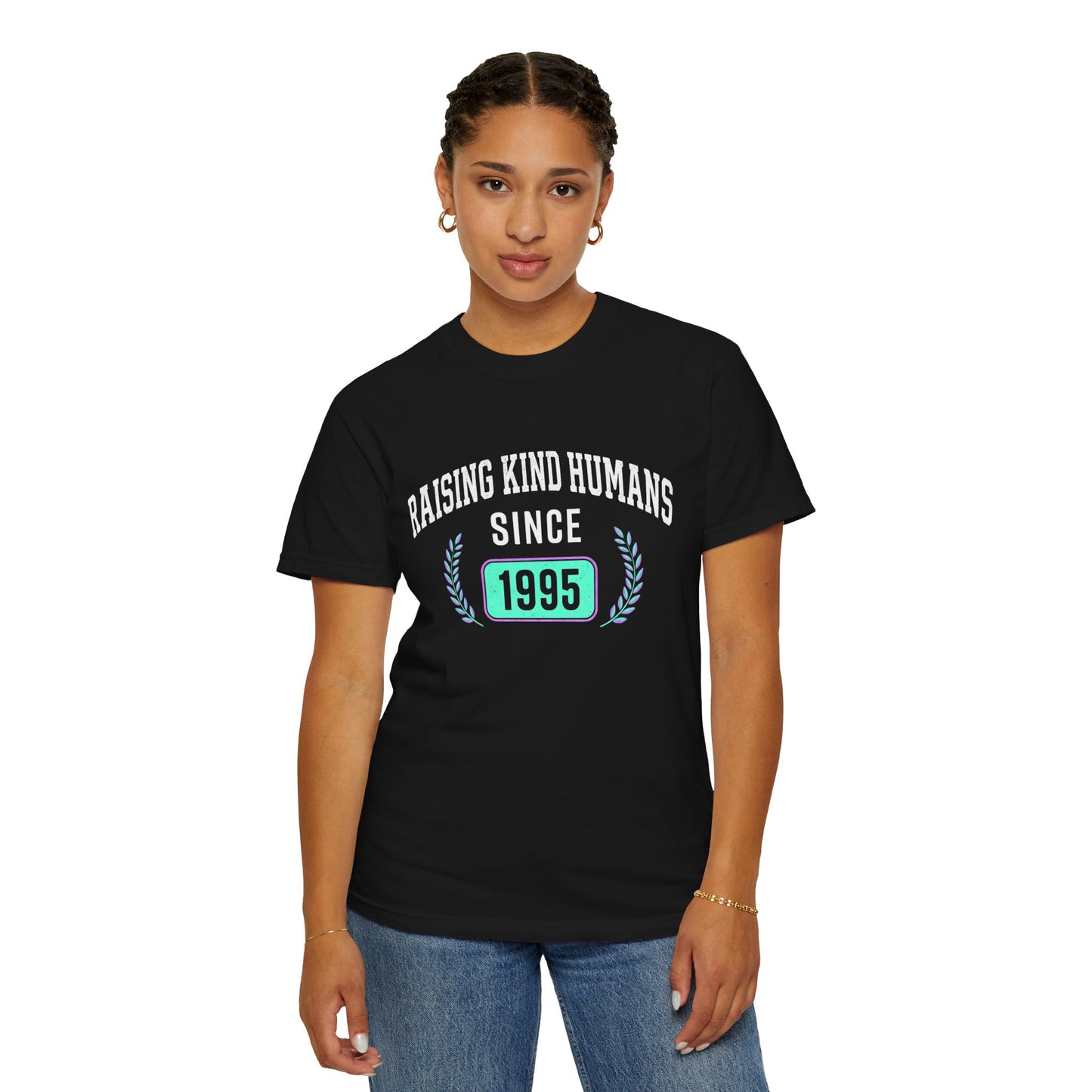Raising Kind Humans T-Shirt — Personalized Birth Year