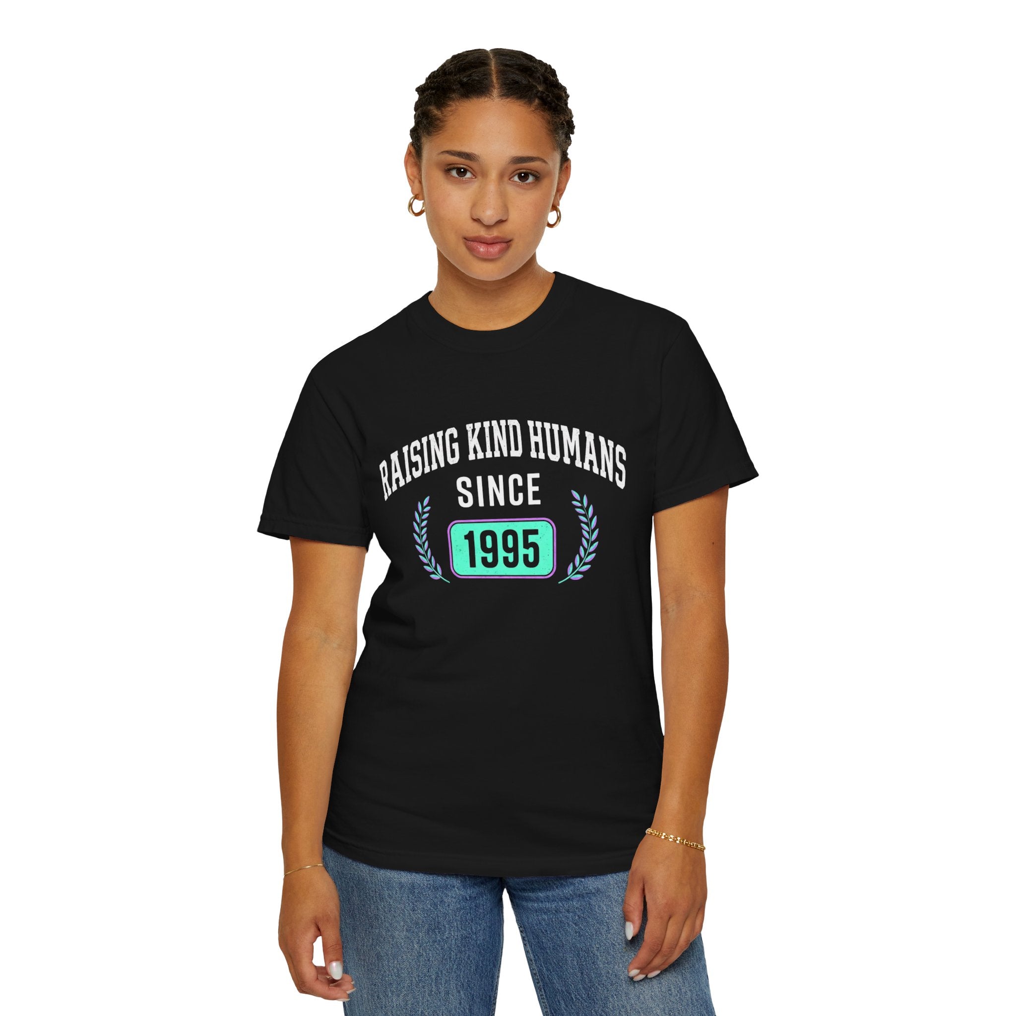 Raising Kind Humans T-Shirt — Personalized Birth Year