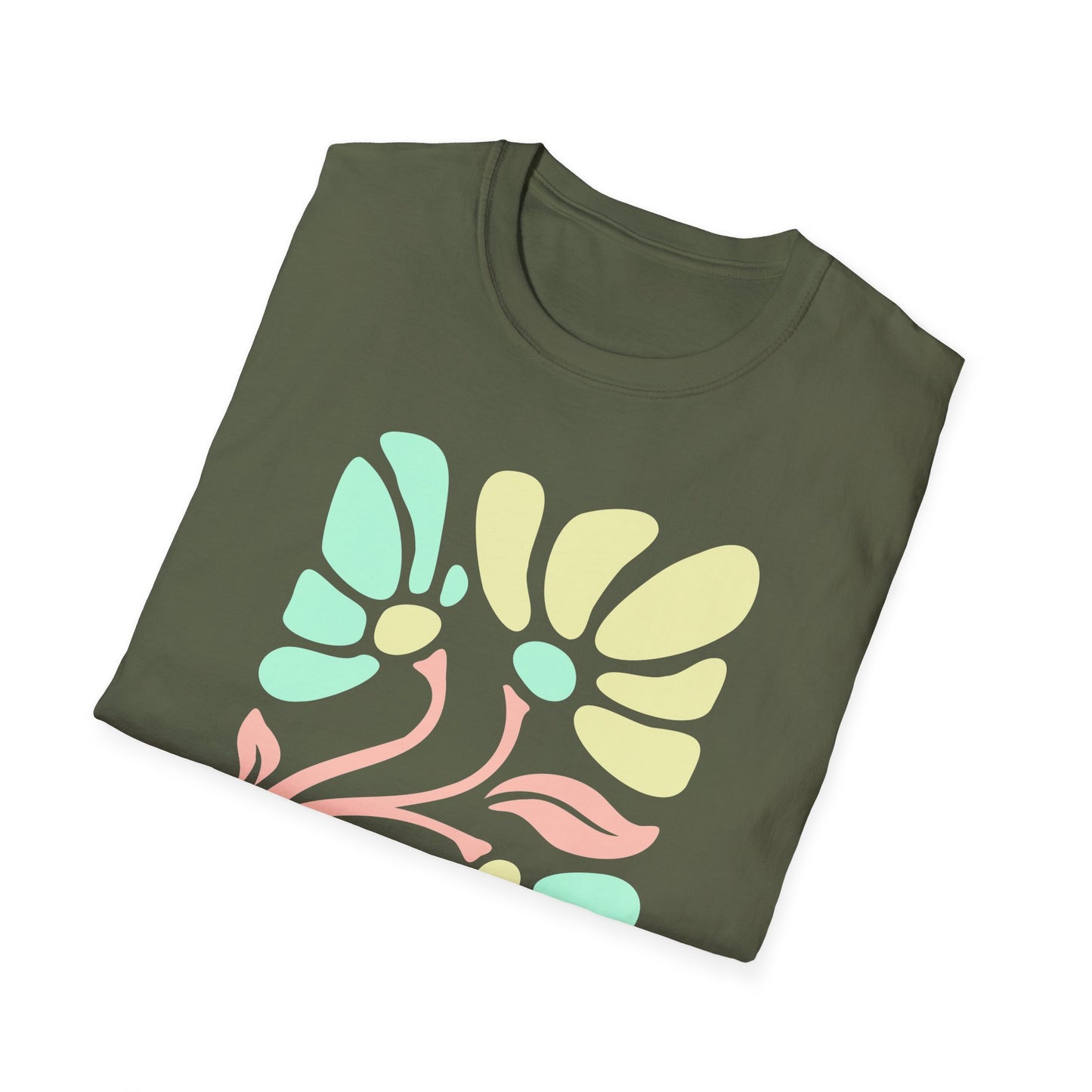 Teach Peace Floral T-Shirt — Retro Pastel Flower Graphic Tee