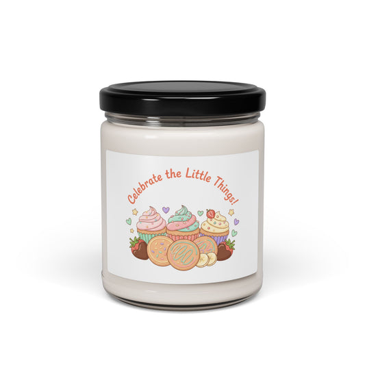 Celebrate the Little Things Candle | Scented Soy Candle, 9oz | Tiny Treats pastel dessert label