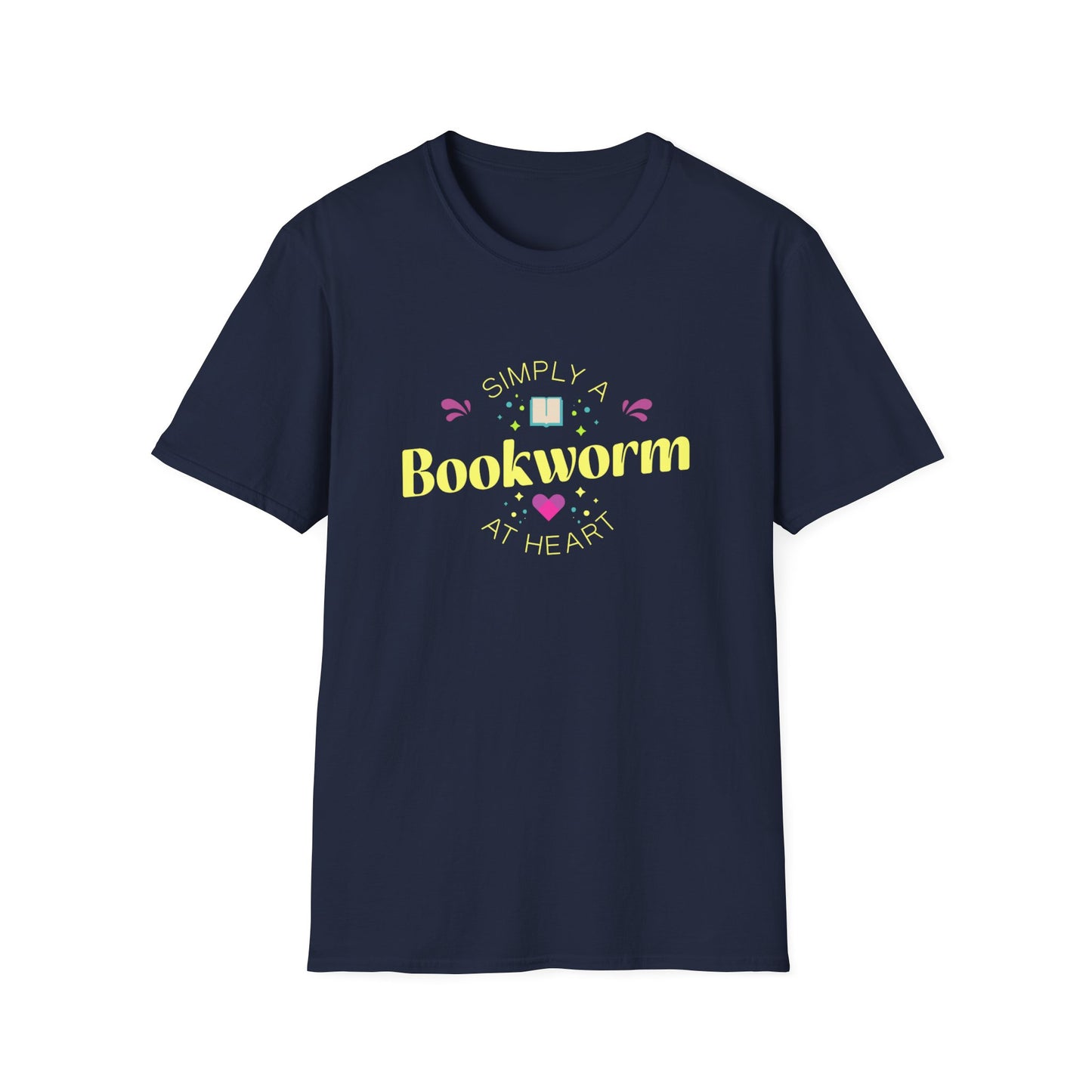 Bookworm T-Shirt — Cute Pastel Reading Tee with Book & Heart Graphic