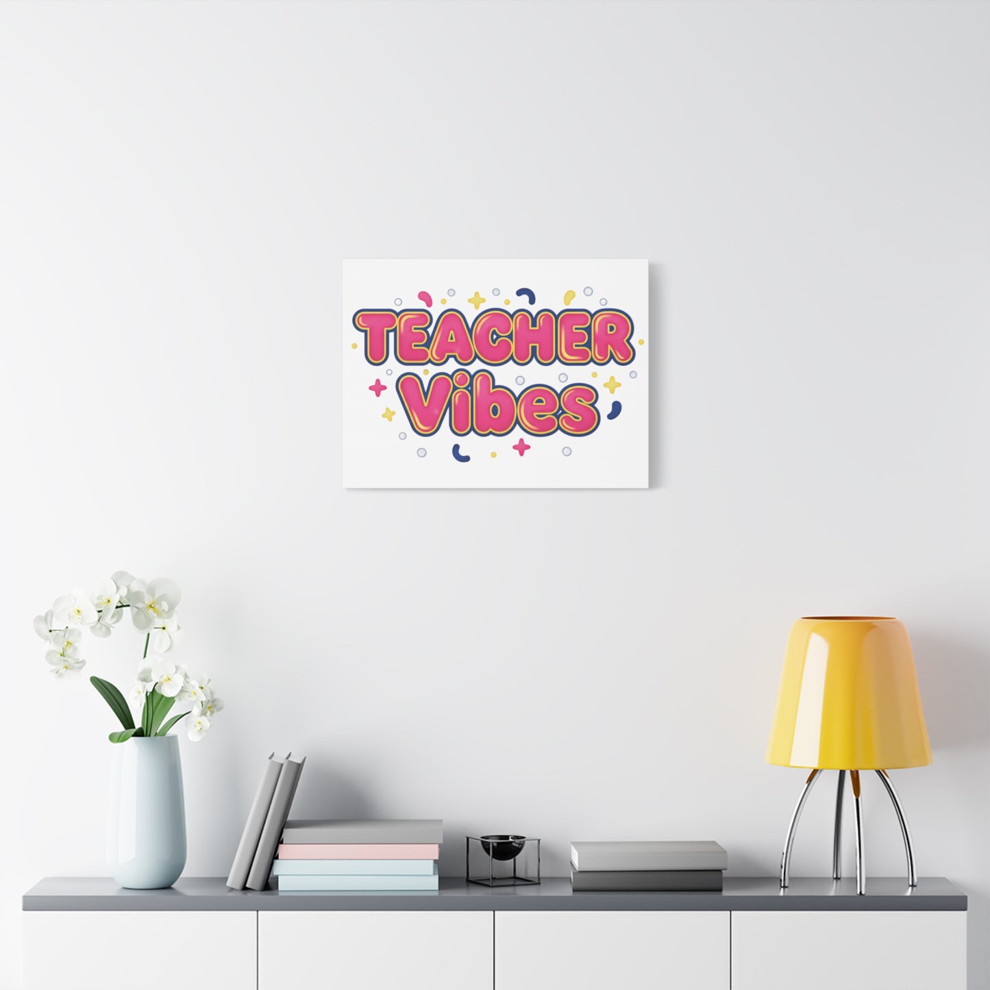 Teacher Vibes Canvas | Dopamine Decor, Neon Gradient Squishy Art