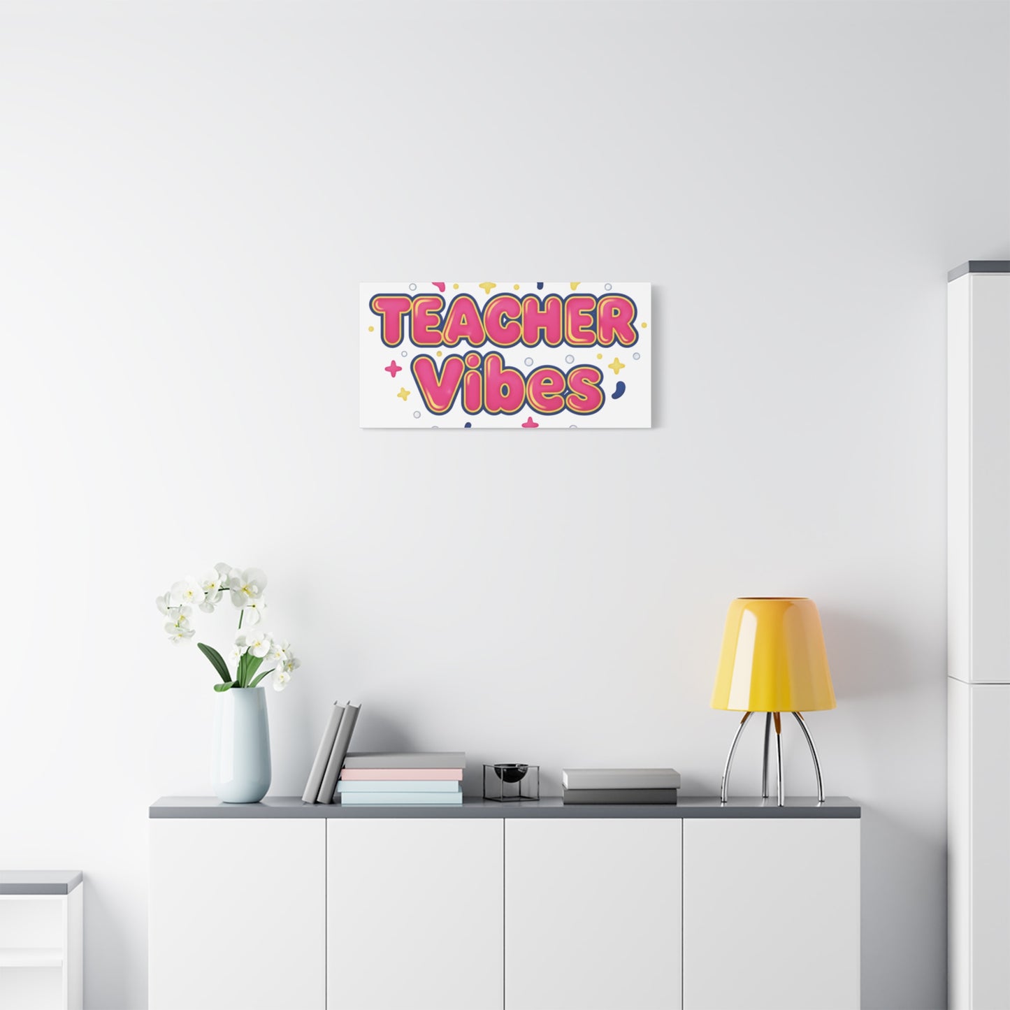 Teacher Vibes Canvas | Dopamine Decor, Neon Gradient Squishy Art
