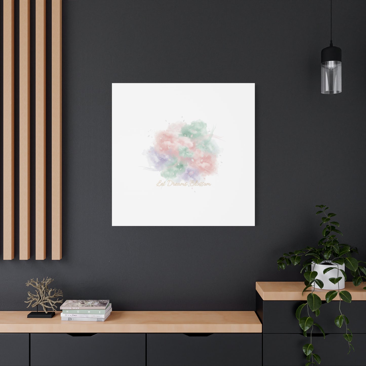 Dreamy Pastel Blossom Canvas | Matte Stretched Wall Art, pastel winter design