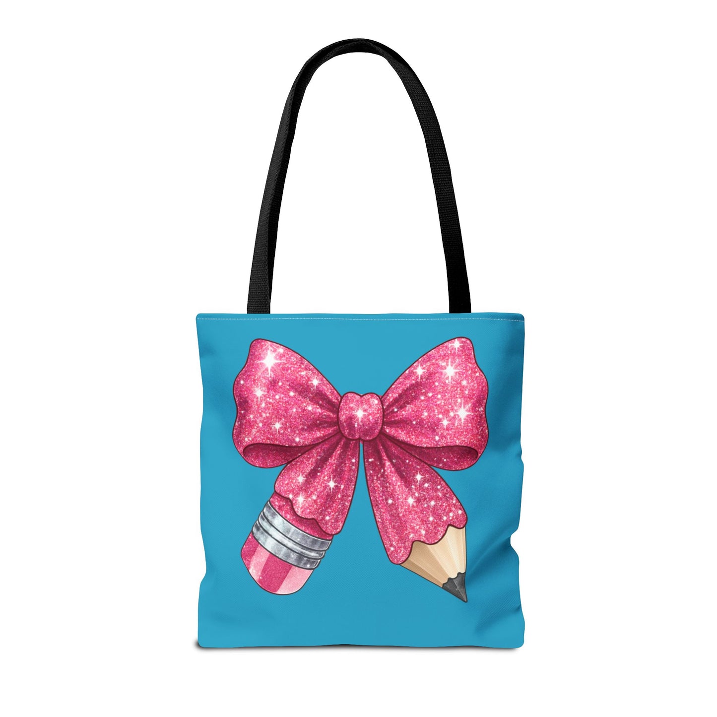 Pink Glitter Pencil & Eraser Tote Bag — Cute Teacher Gift