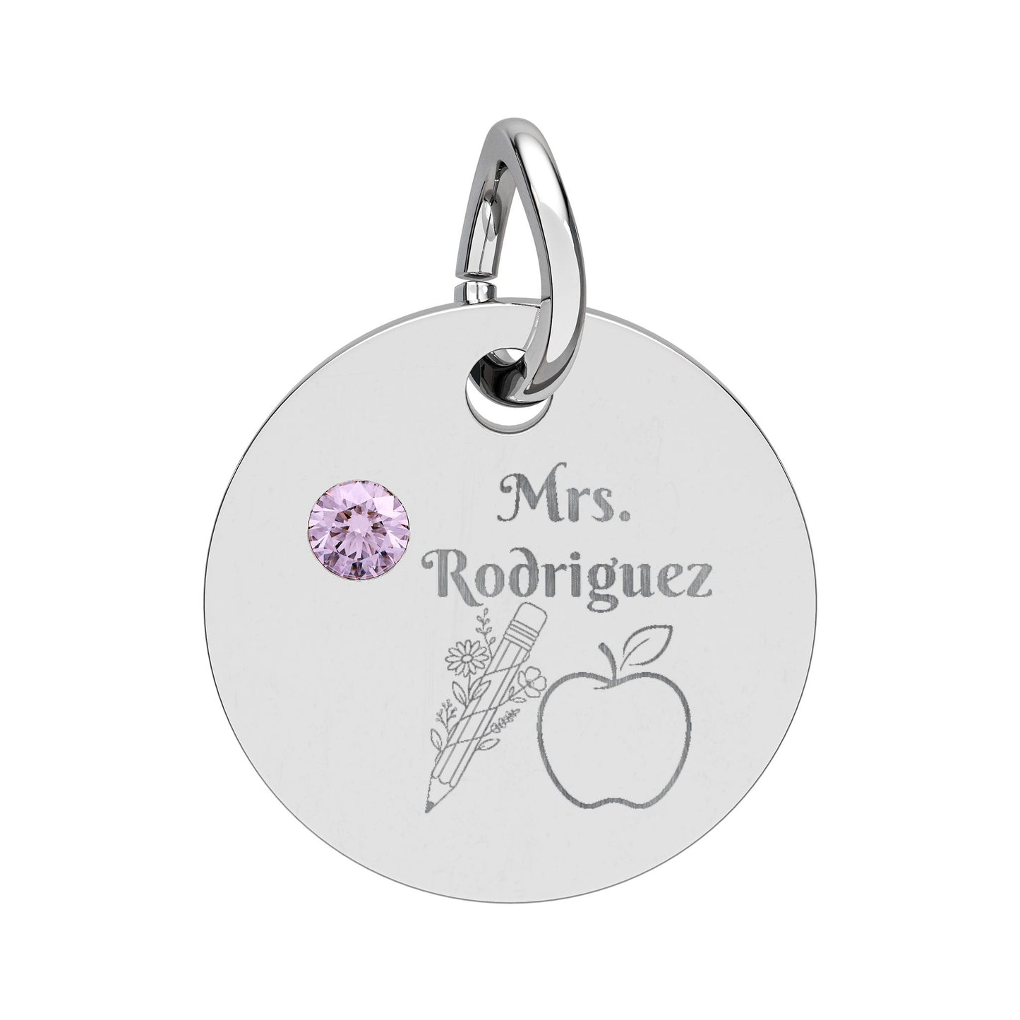 Personalized Teacher Birthstone Charm