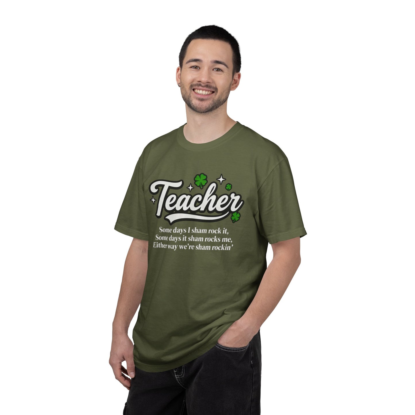 Teacher Shamrock T-Shirt — “Some days I sham rock it” St. Patrick’s Day Gift for Educators