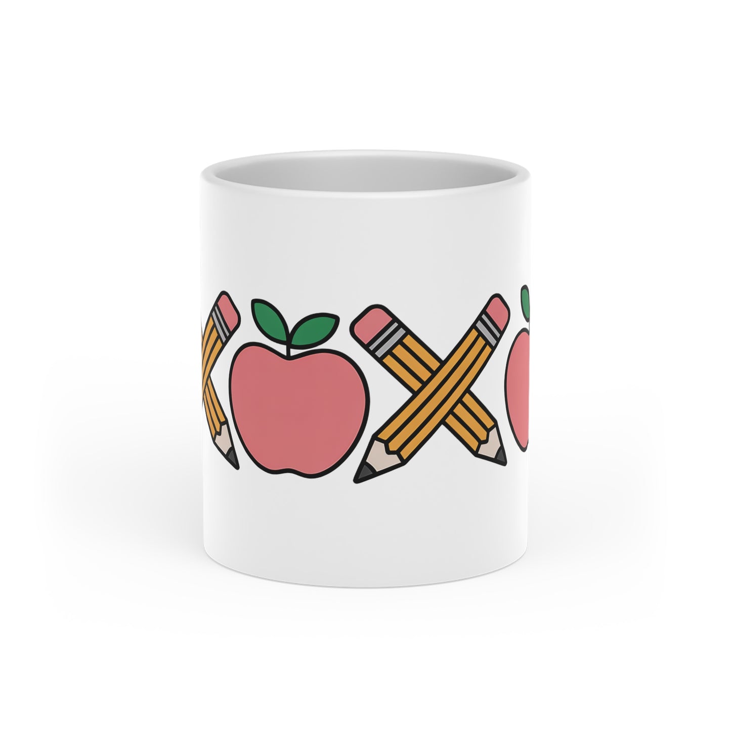 Teacher Appreciation Mug — XOXO Apple & Pencil Pattern