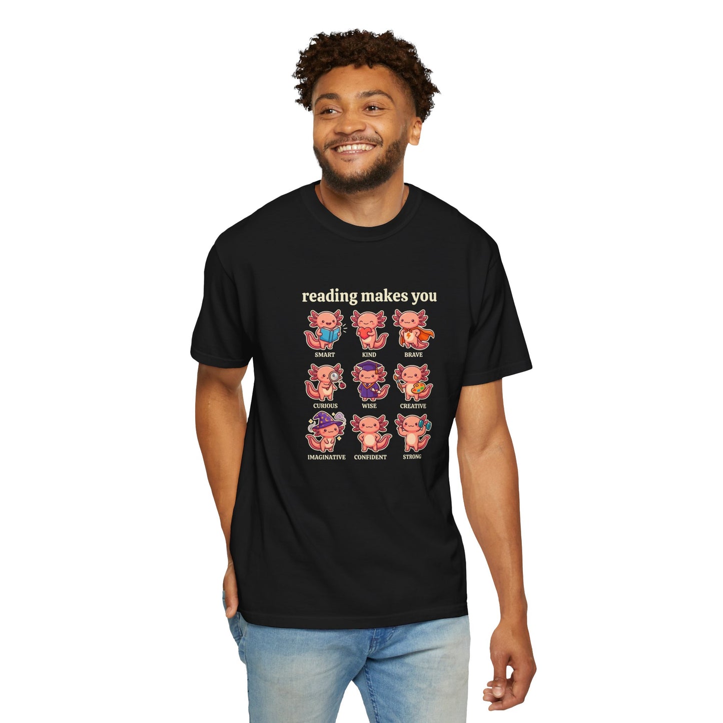 Axolotl Reading Makes You T‑Shirt
