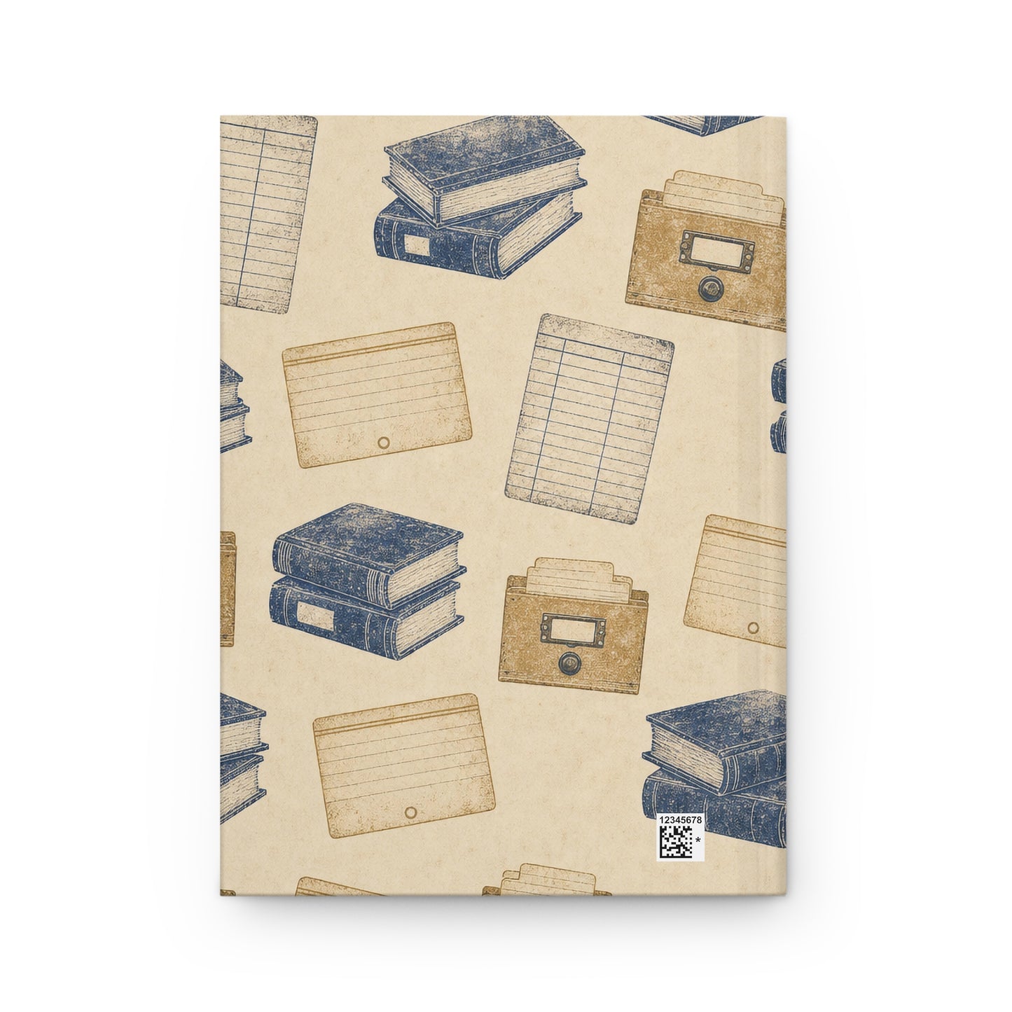 Vintage Library Hardcover Journal: Retro Card Catalog Pattern with 150 Lined Pages