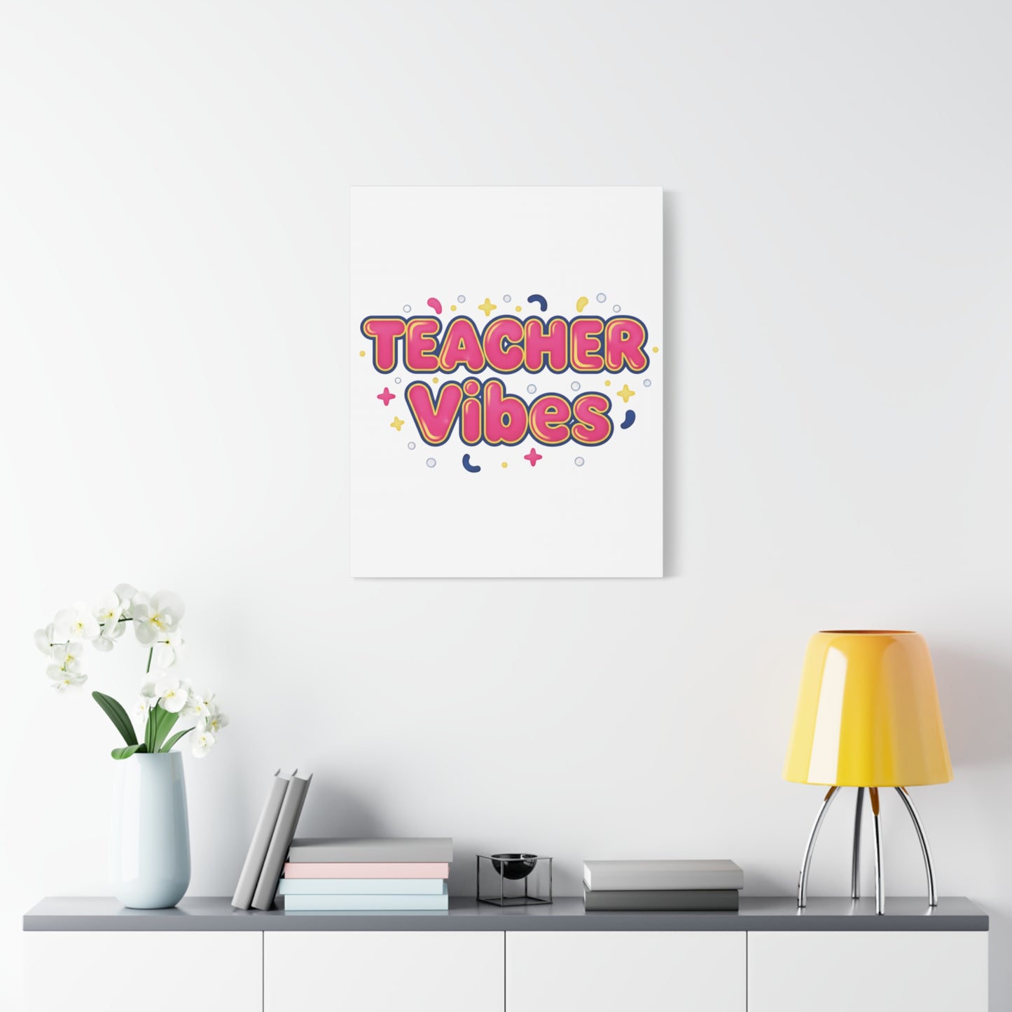 Teacher Vibes Canvas | Dopamine Decor, Neon Gradient Squishy Art