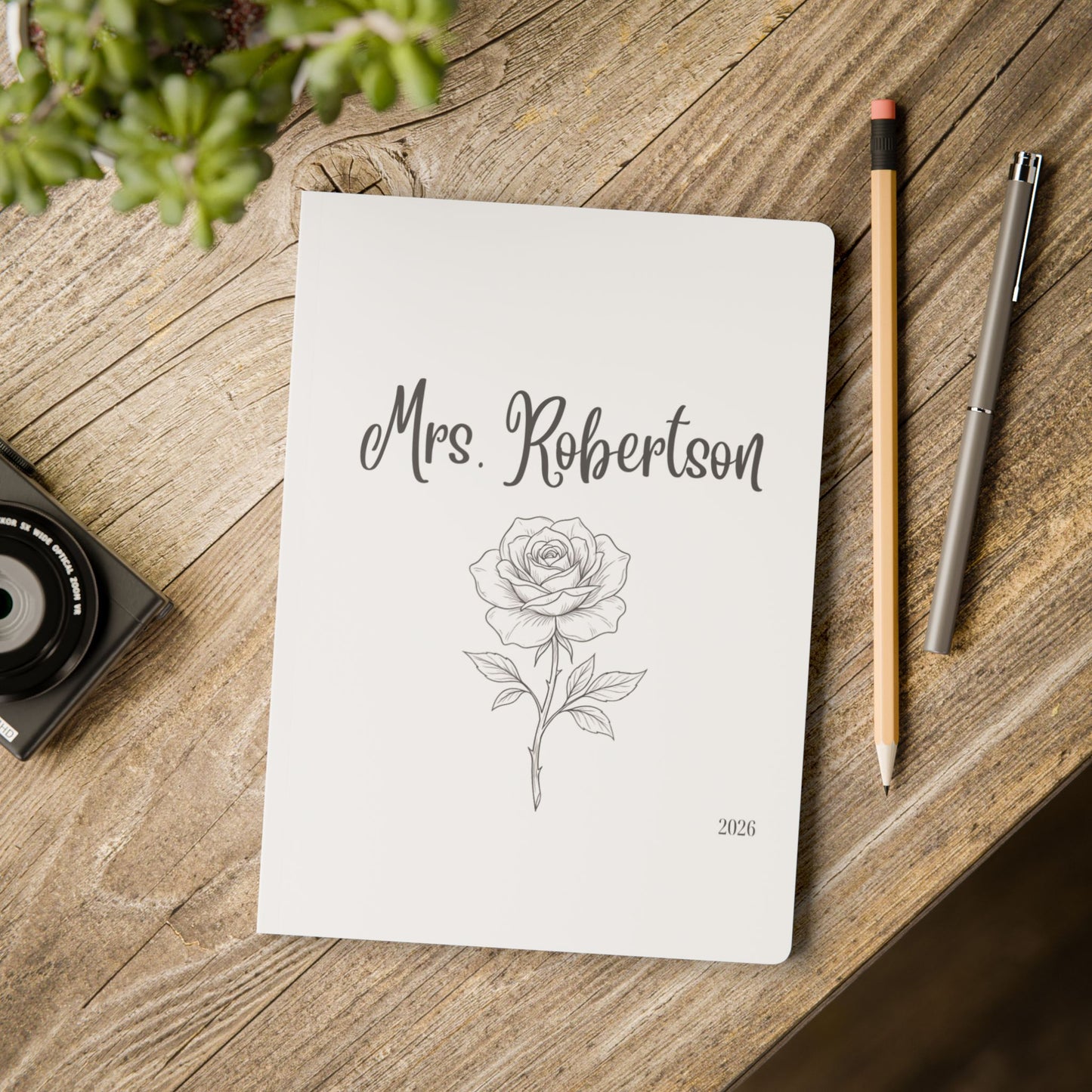 Personalized Name Floral Softcover Journal