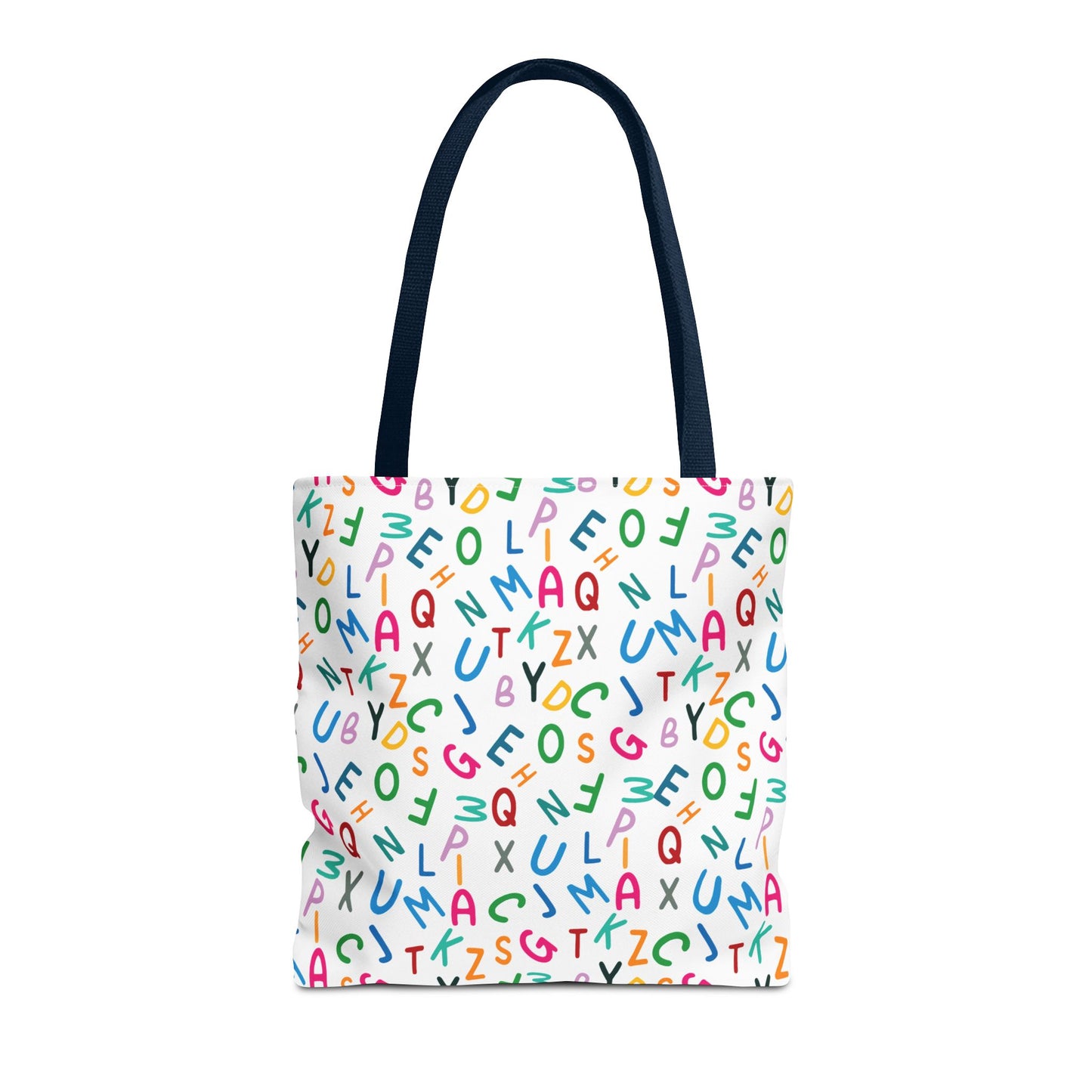Colorful Alphabet Pattern Tote Bag