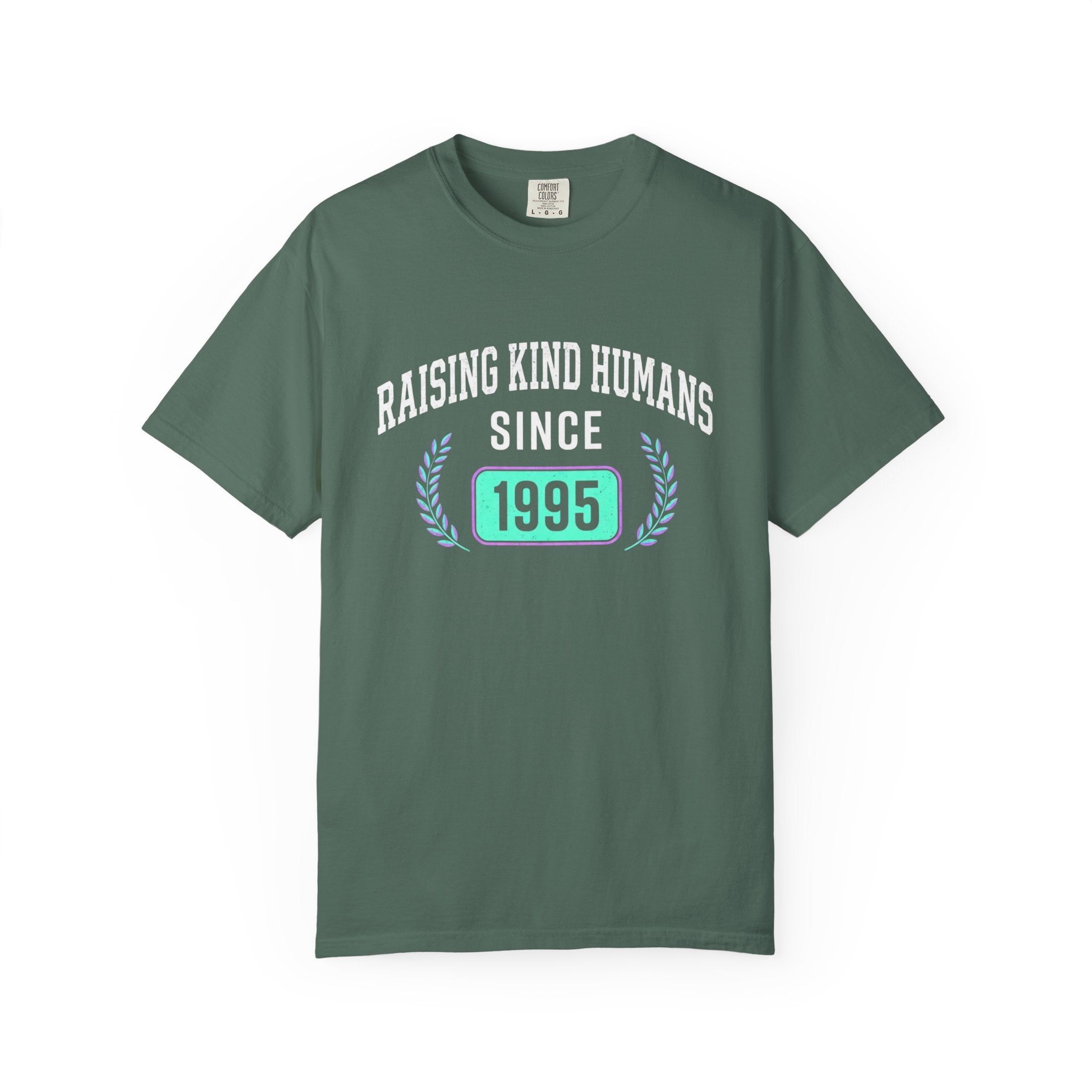 Raising Kind Humans T-Shirt — Personalized Birth Year