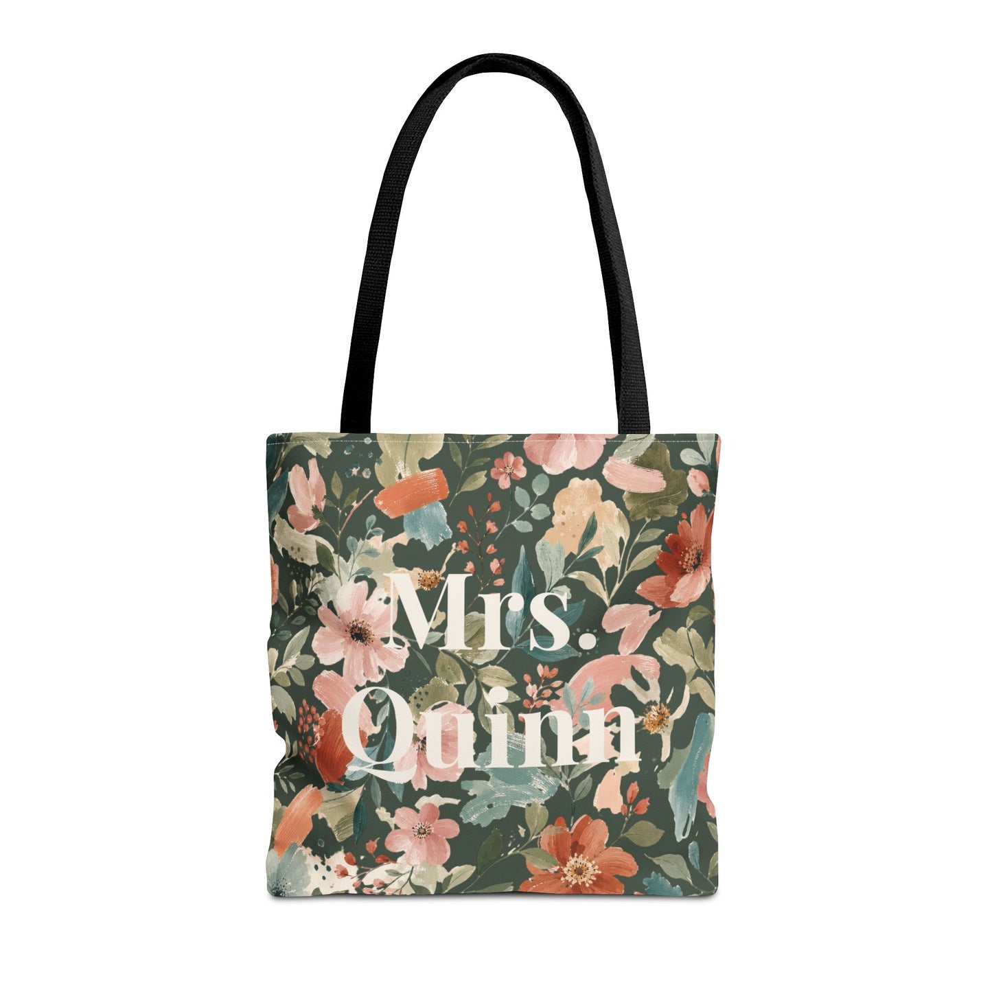 Personalized Floral Teacher Tote Bag: Custom Name Daily School Carryal