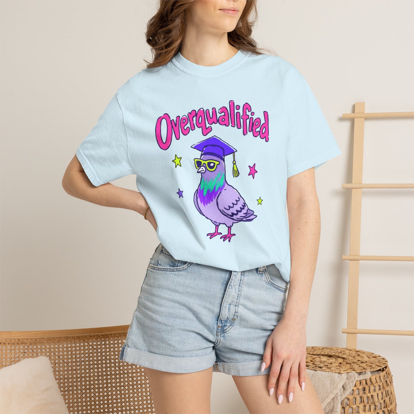 Overqualified Pigeon Graduation T-Shirt, Comfort Colors 1717