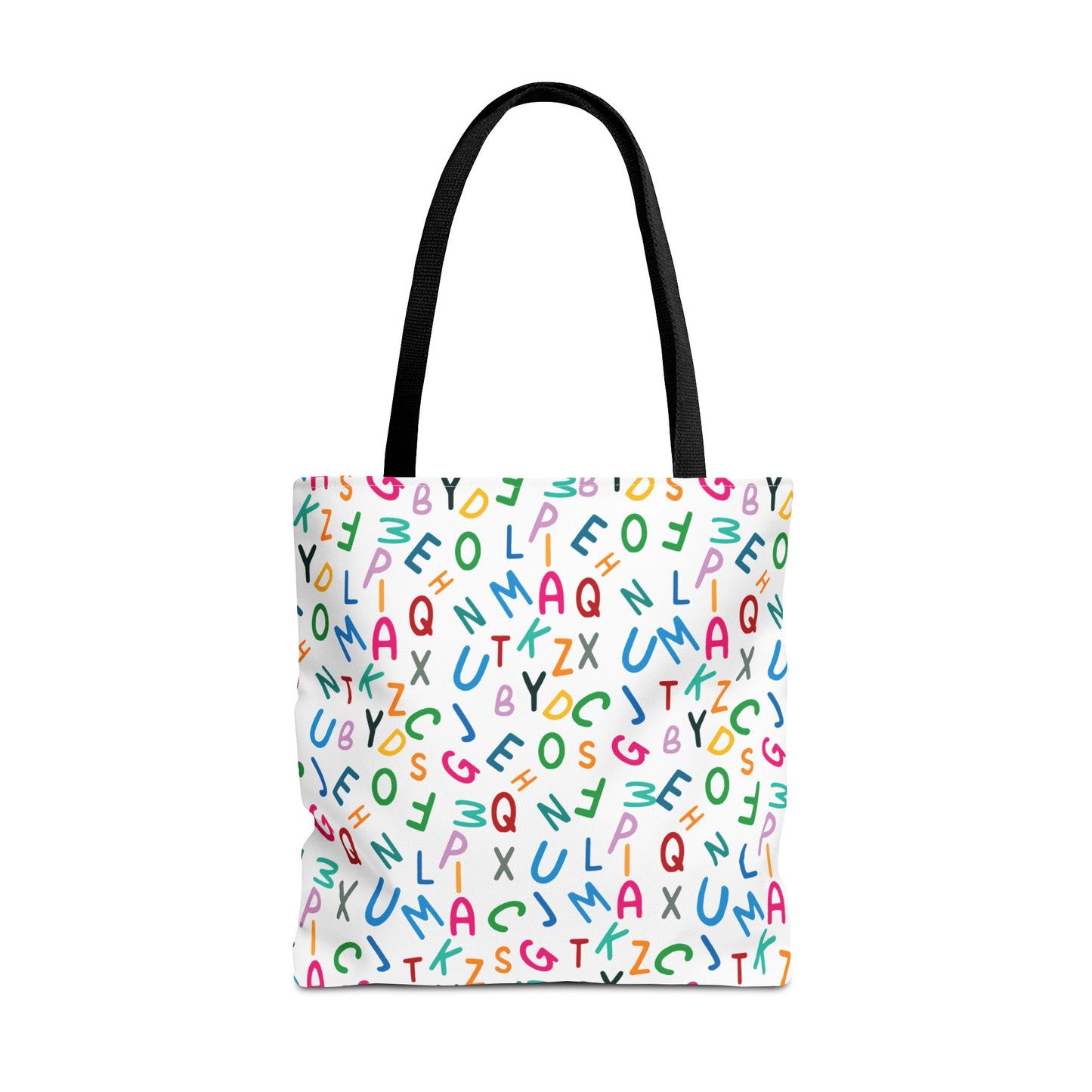 Colorful Alphabet Pattern Tote Bag