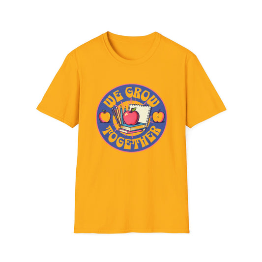 We Grow Together T-Shirt — Retro Teacher Appreciation School Apple Design