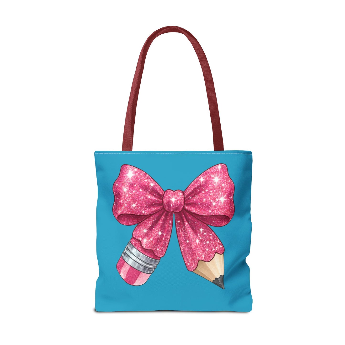 Pink Glitter Pencil & Eraser Tote Bag — Cute Teacher Gift