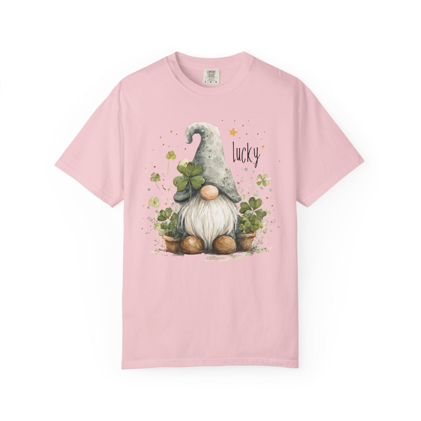 St. Patrick's Gnome T-Shirt — "Lucky" Shamrock Garden Tee