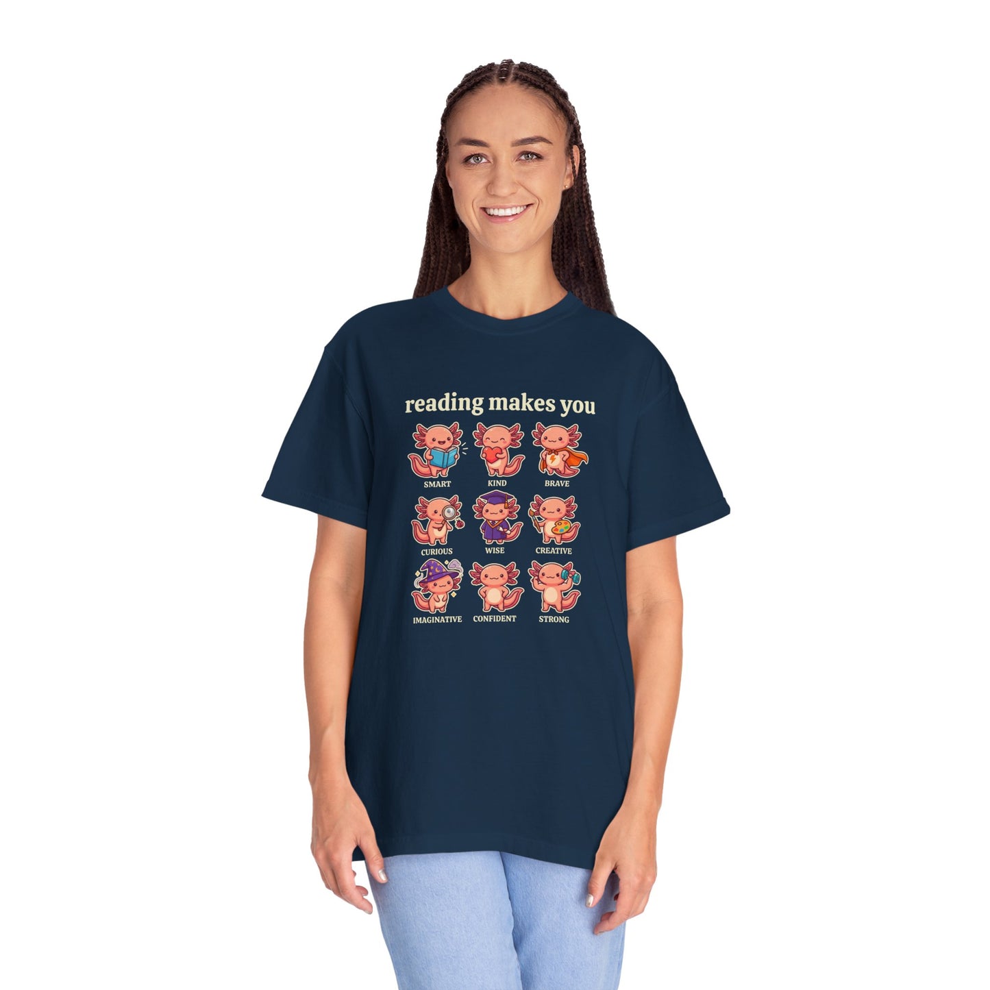 Axolotl Reading Makes You T‑Shirt