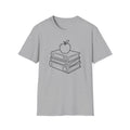Teacher Apple Stack T‑Shirt — Minimalist Books & Apple Tee for Educators