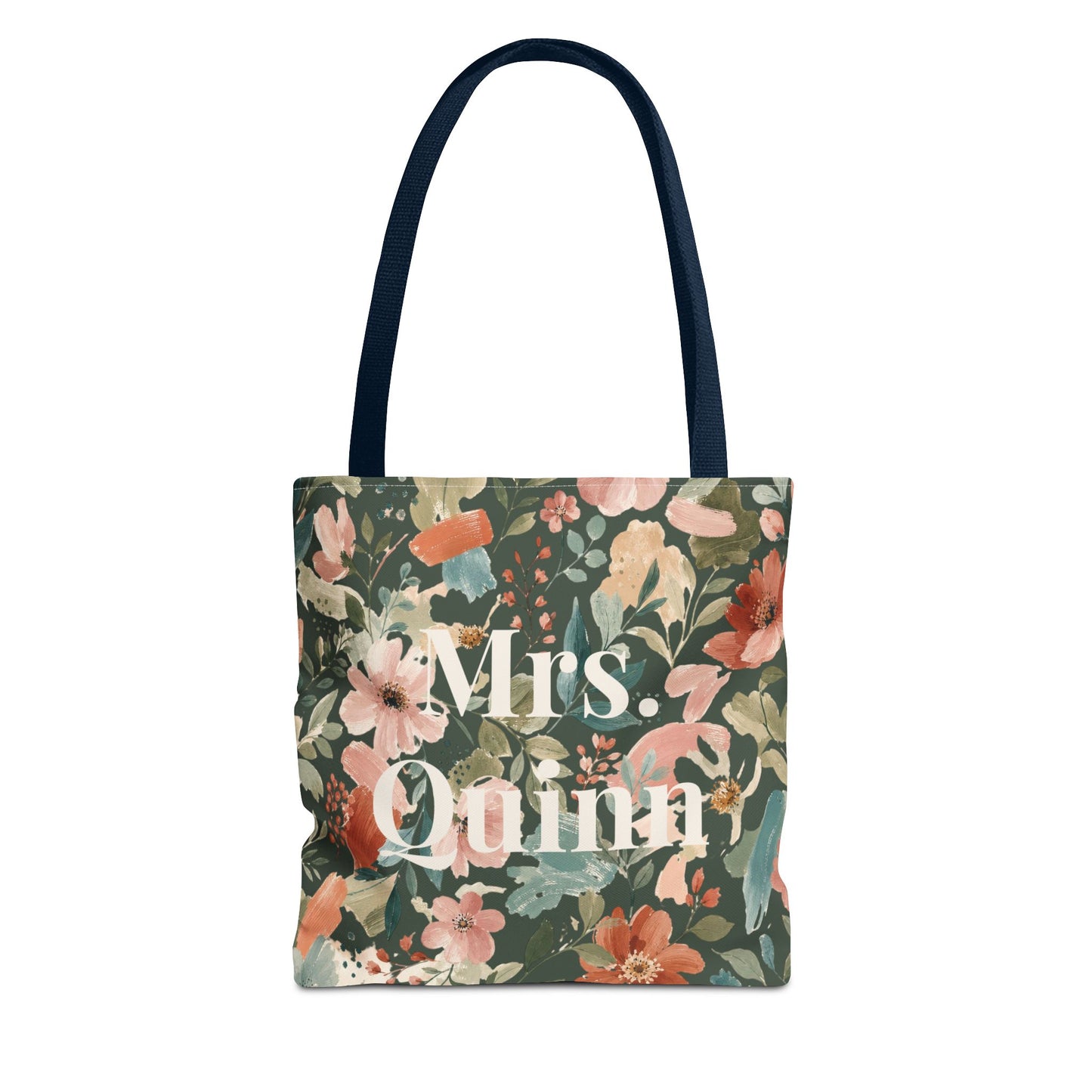 Personalized Floral Teacher Tote Bag: Custom Name Daily School Carryal
