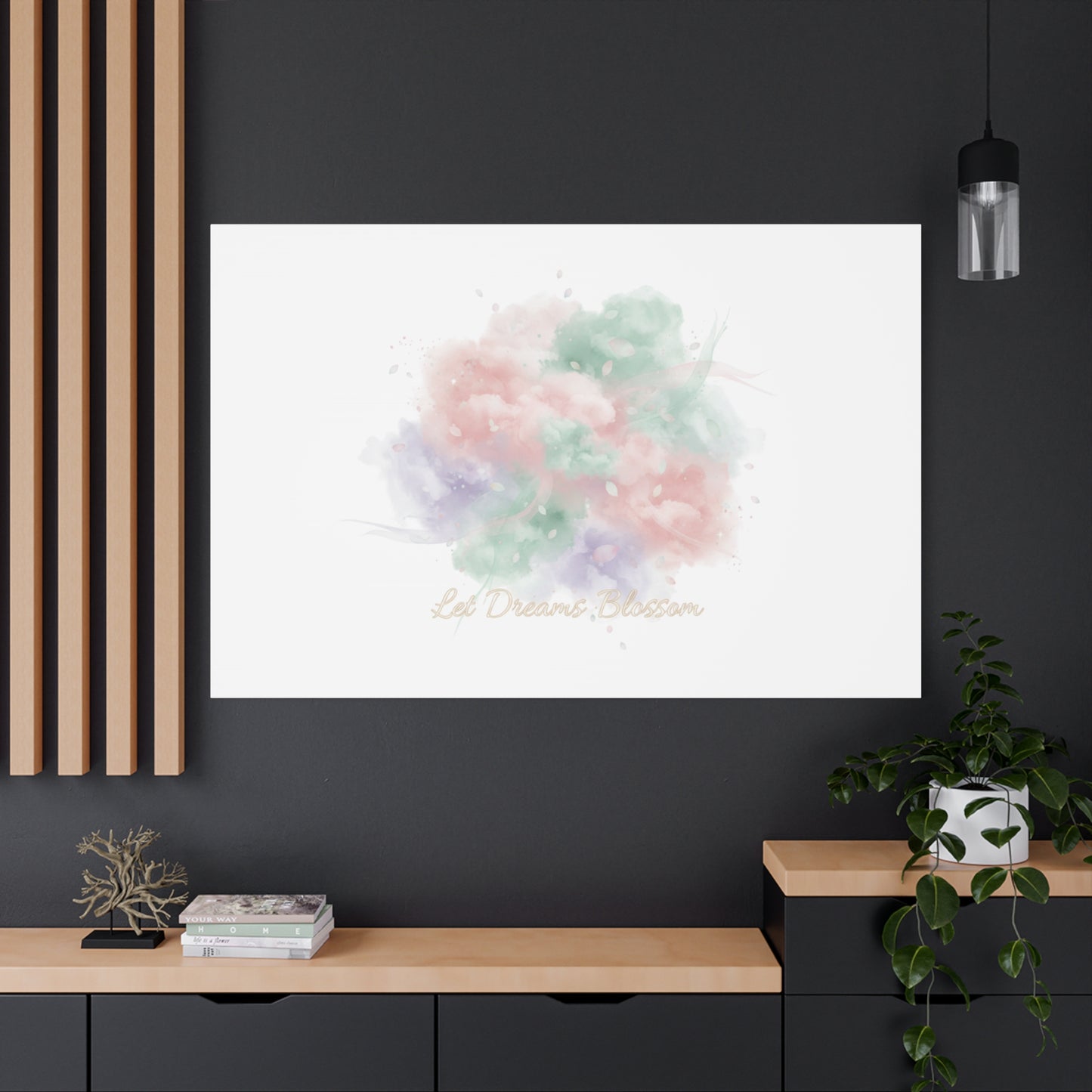 Dreamy Pastel Blossom Canvas | Matte Stretched Wall Art, pastel winter design