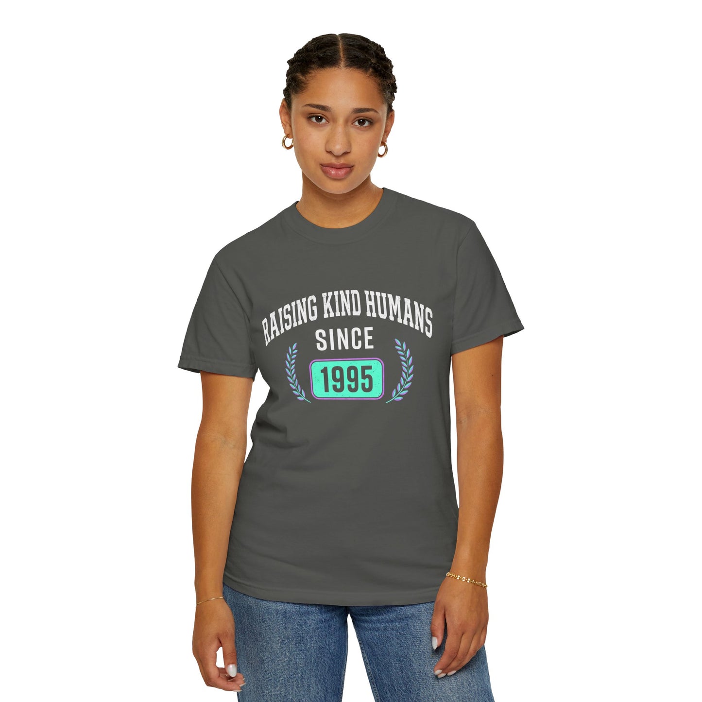 Raising Kind Humans T-Shirt — Personalized Birth Year